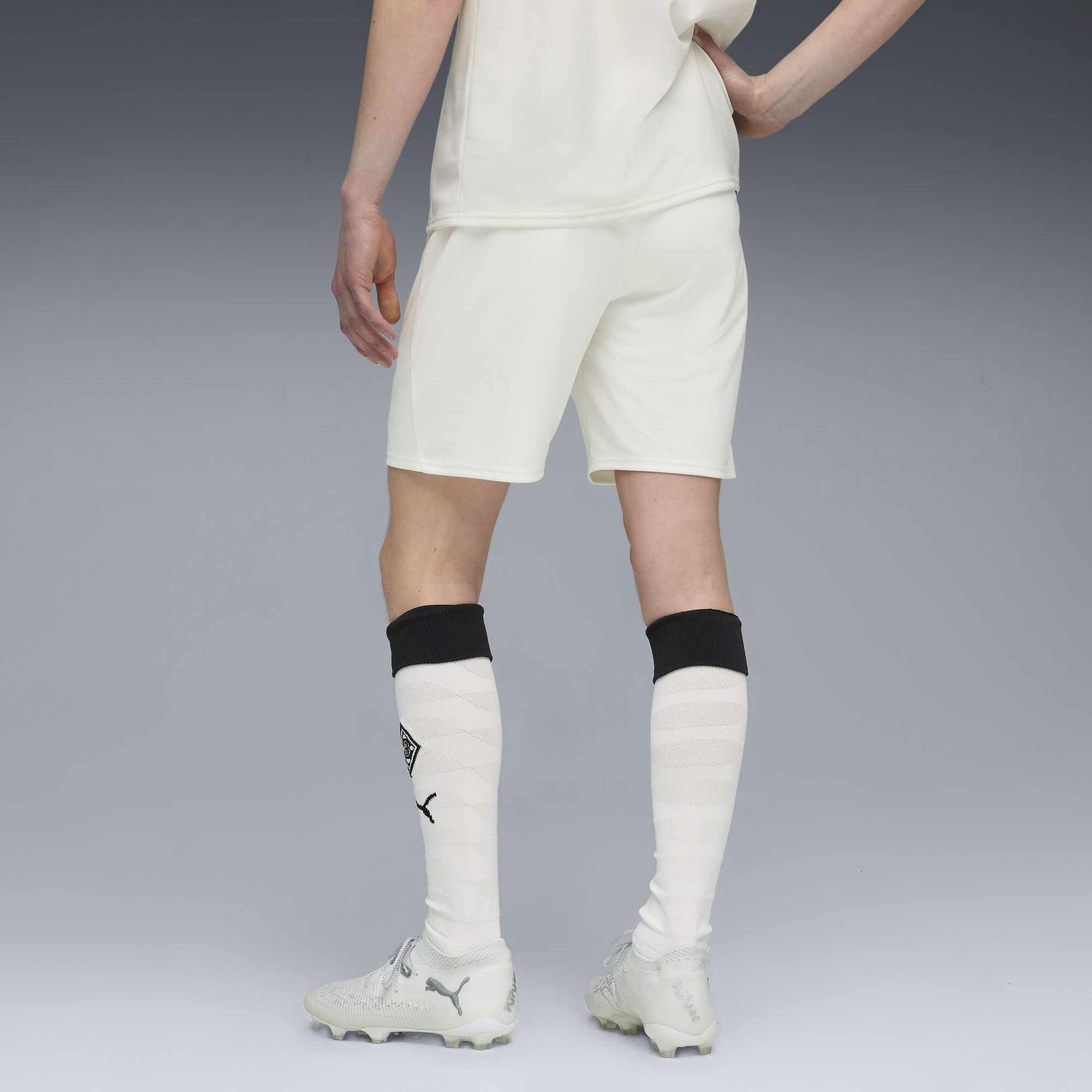 PUMA Borussia MÃ¶nchengladbach 25/26 short voor Heren, Zwart/Wit, Maat L thumbnail 3