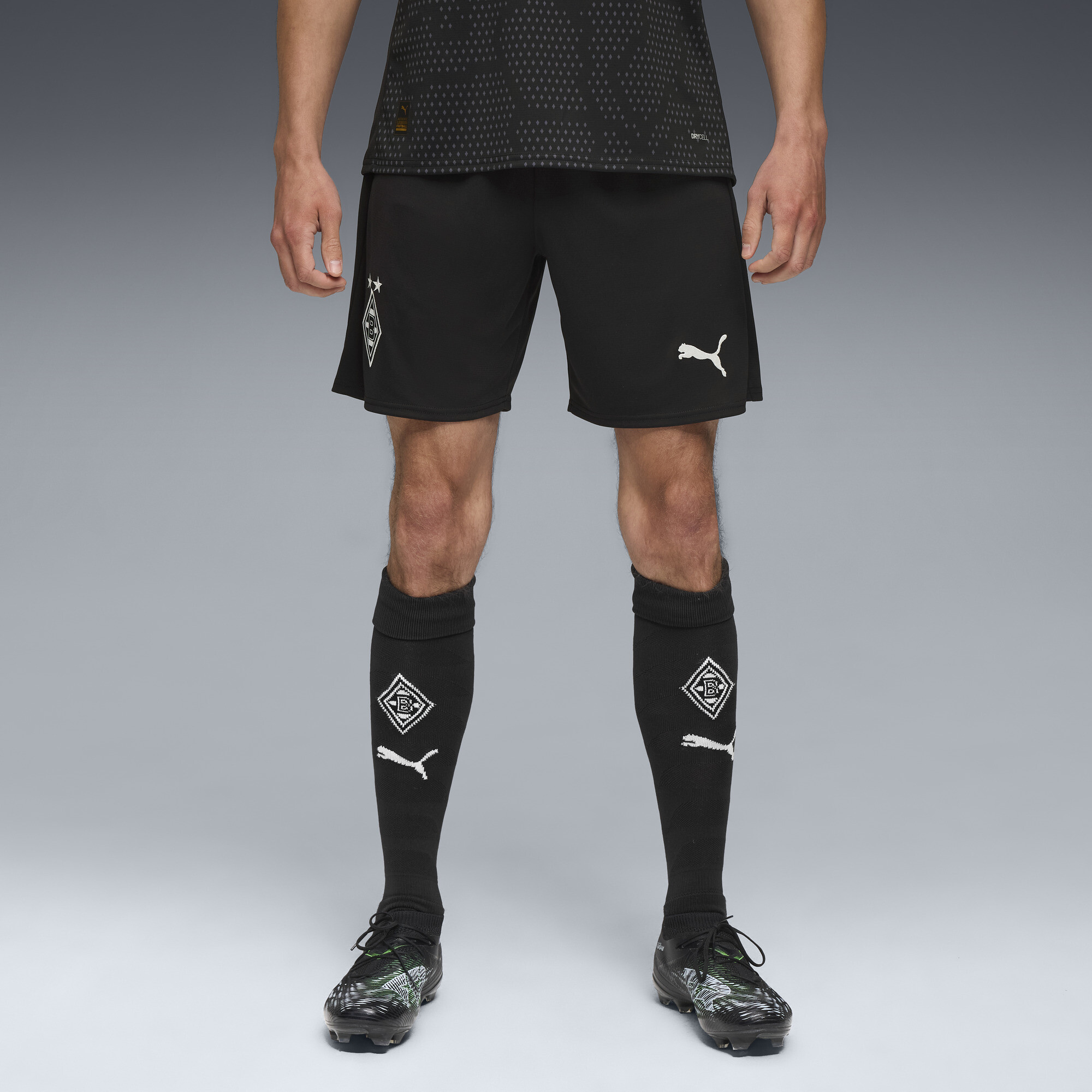 PUMA Borussia MÃ¶nchengladbach 25/26 short voor Heren, Zwart/Wit, Maat M thumbnail 6