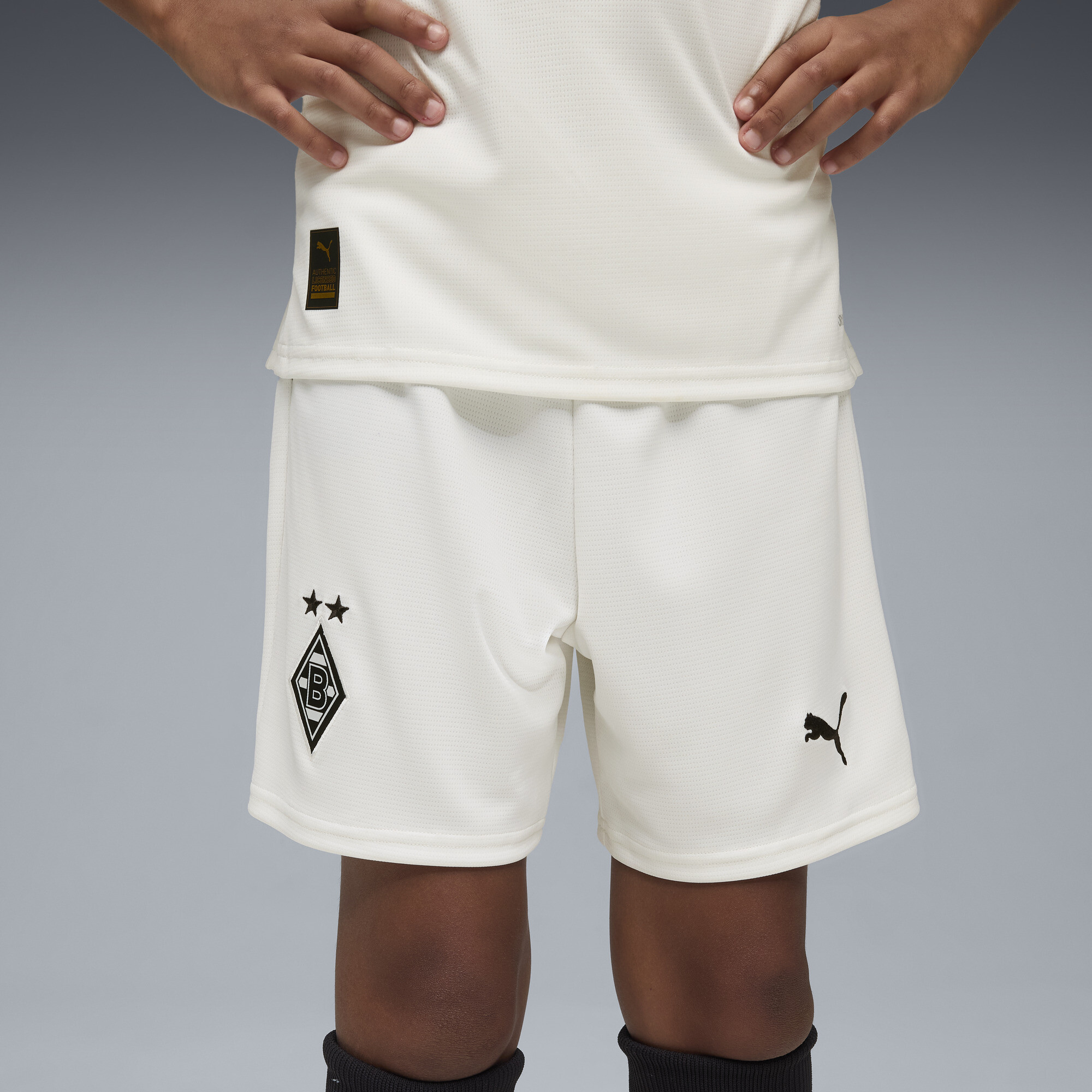 PUMA Borussia MÃ¶nchengladbach 25/26 sokken, Zwart/Wit, Maat 13-14Y thumbnail 6