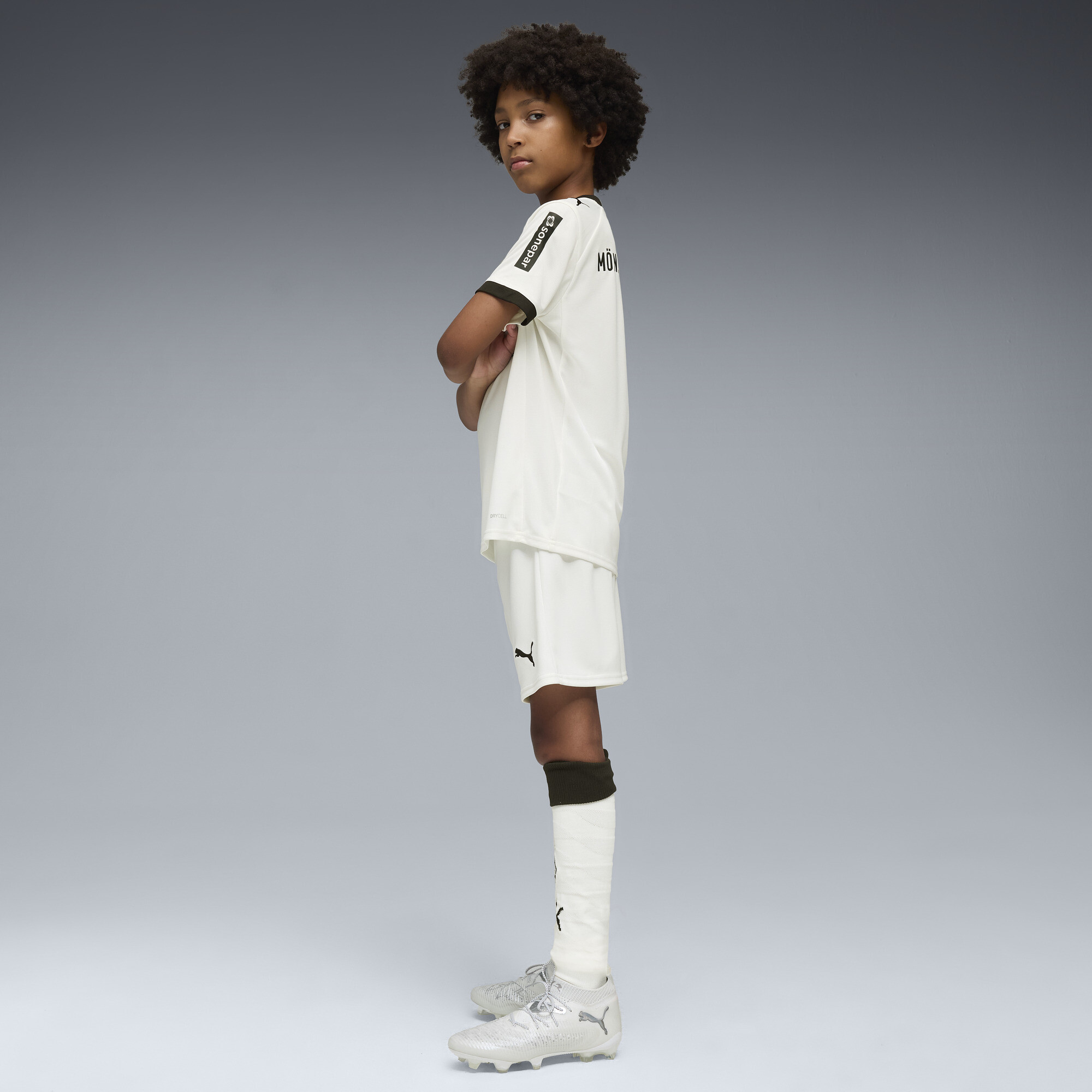 PUMA Borussia MÃ¶nchengladbach 25/26 sokken, Zwart/Wit, Maat 13-14Y thumbnail 5