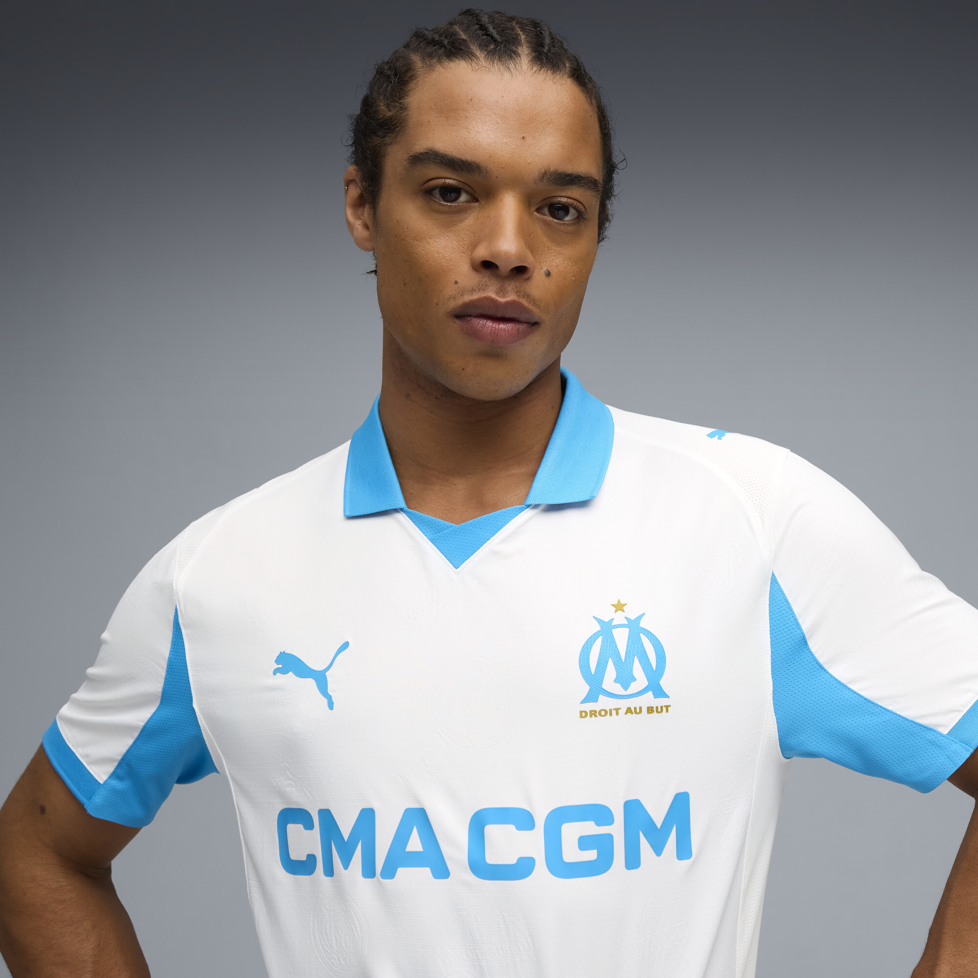 PUMA Olympique de Marseille 25/26 Authentic thuisshirt voor Heren, Blauw/Wit, Maat XS thumbnail 5