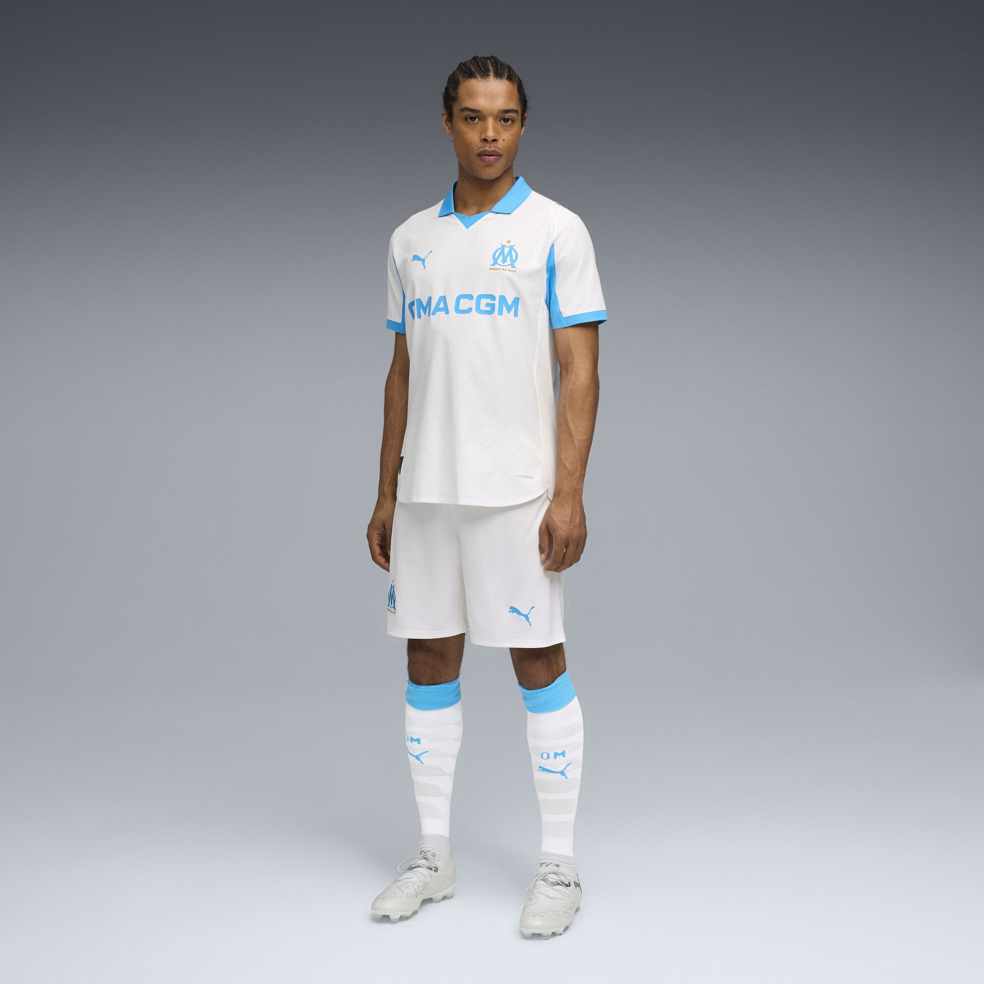 PUMA Olympique de Marseille 25/26 Authentic thuisshirt voor Heren, Blauw/Wit, Maat XS thumbnail 4