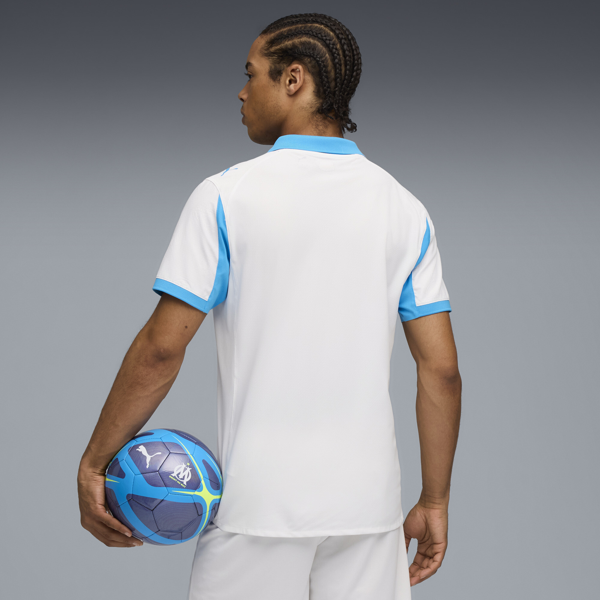 PUMA Olympique de Marseille 25/26 Authentic thuisshirt voor Heren, Blauw/Wit, Maat XS thumbnail 3