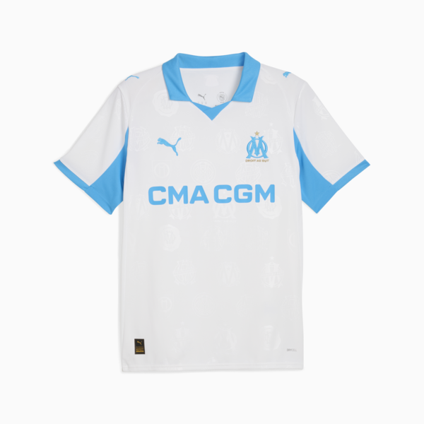 Olympique de Marseille 25/26 Home Jersey Men, PUMA White-Bleu Azur, large-MEX