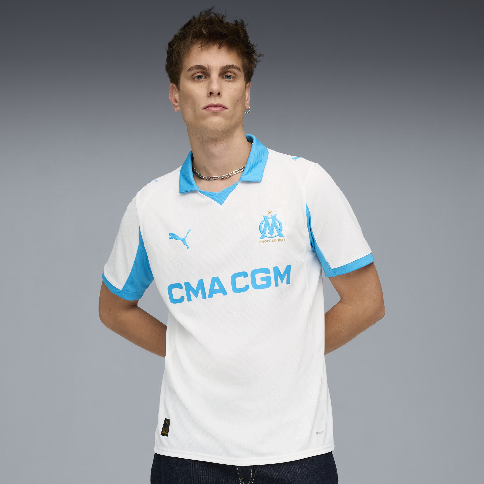 PUMA Olympique de Marseille 25/26 thuisshirt voor Heren, Blauw/Wit, Maat XS thumbnail 6