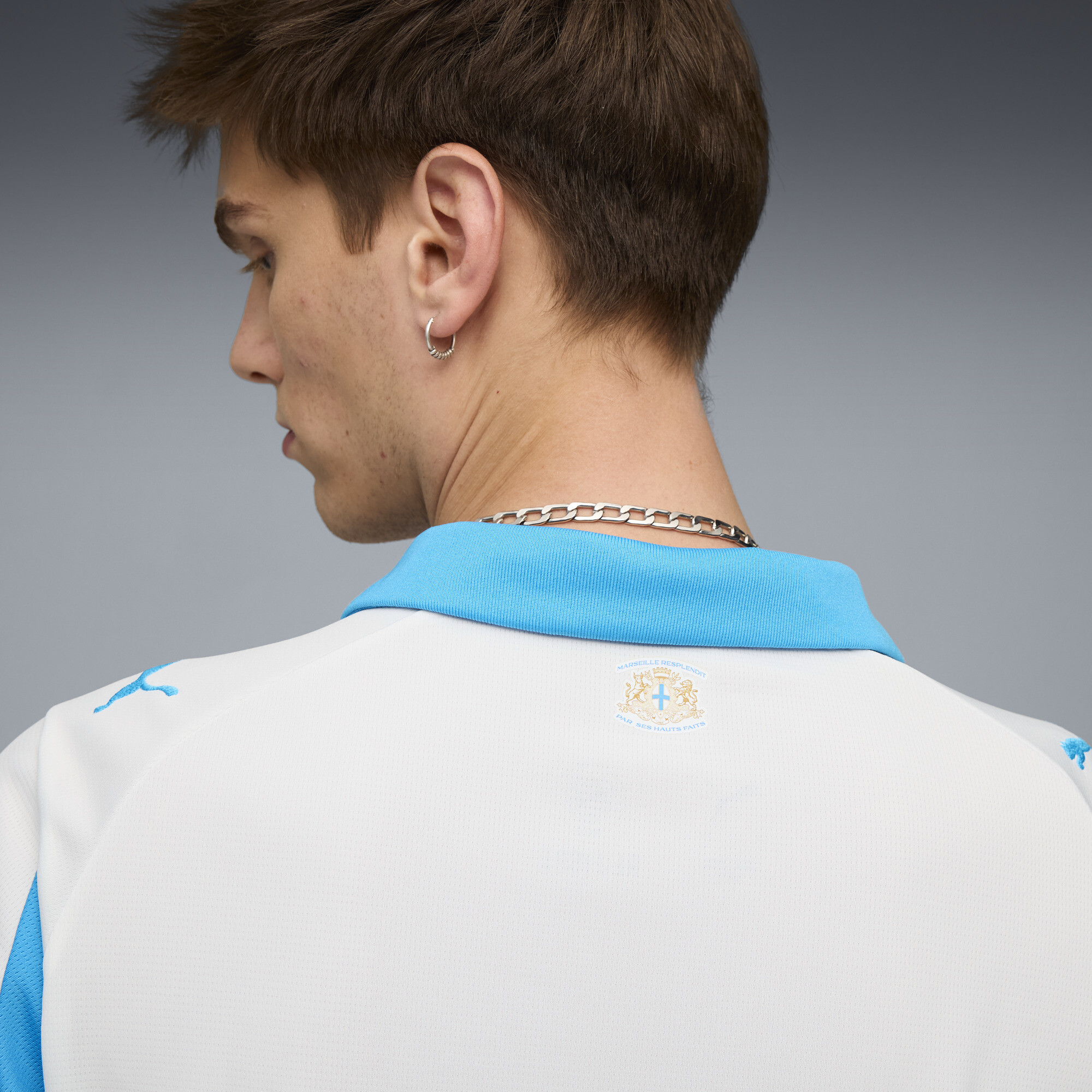 PUMA Olympique de Marseille 25/26 thuisshirt voor Heren, Blauw/Wit, Maat XS thumbnail 5