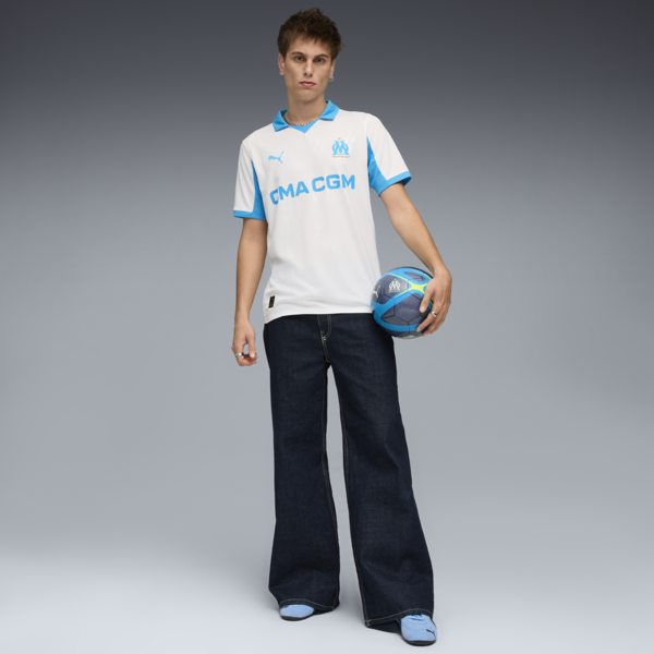 Olympique de Marseille 25/26 Home Jersey Men, PUMA White-Bleu Azur, large-MEX