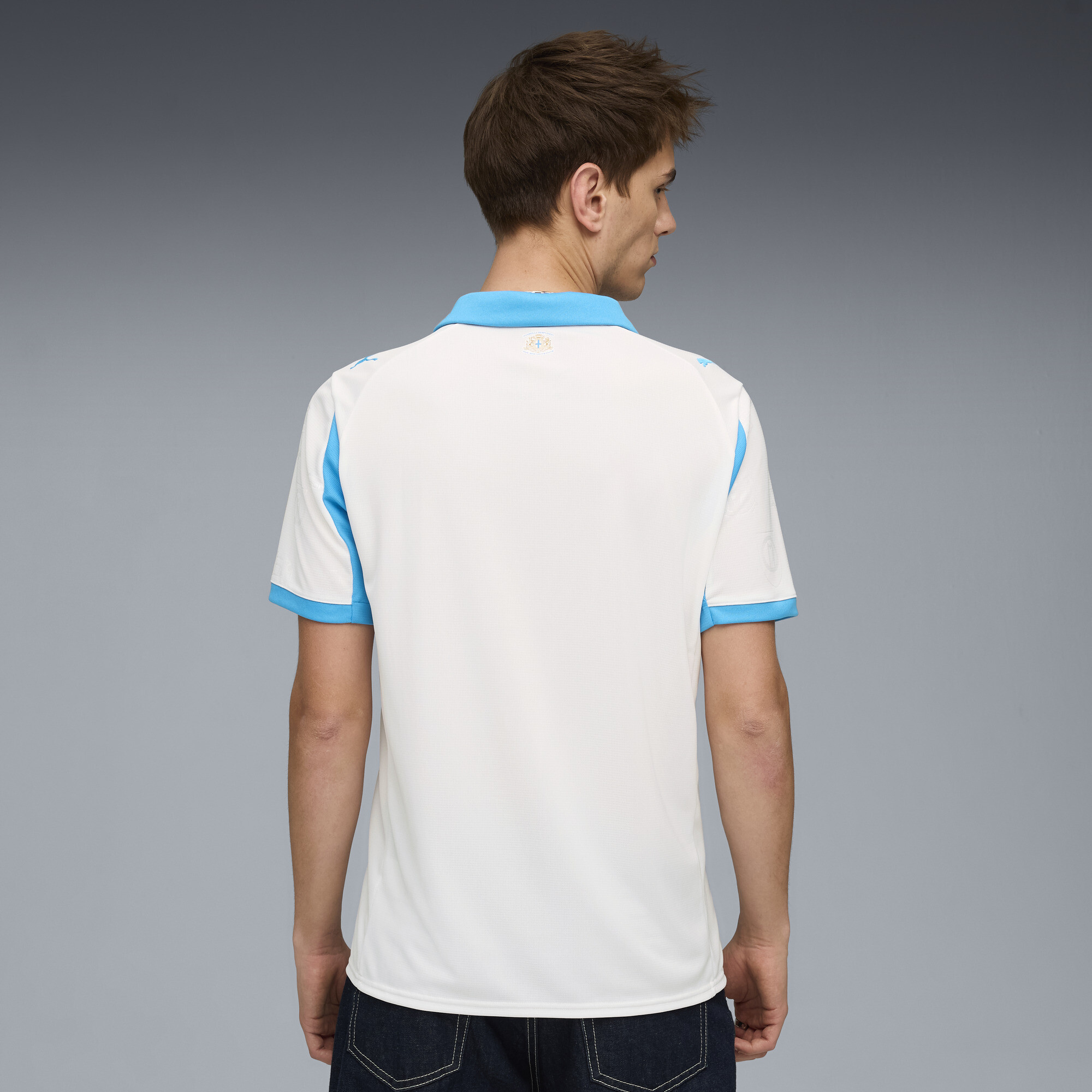 PUMA Olympique de Marseille 25/26 thuisshirt voor Heren, Blauw/Wit, Maat XS thumbnail 3