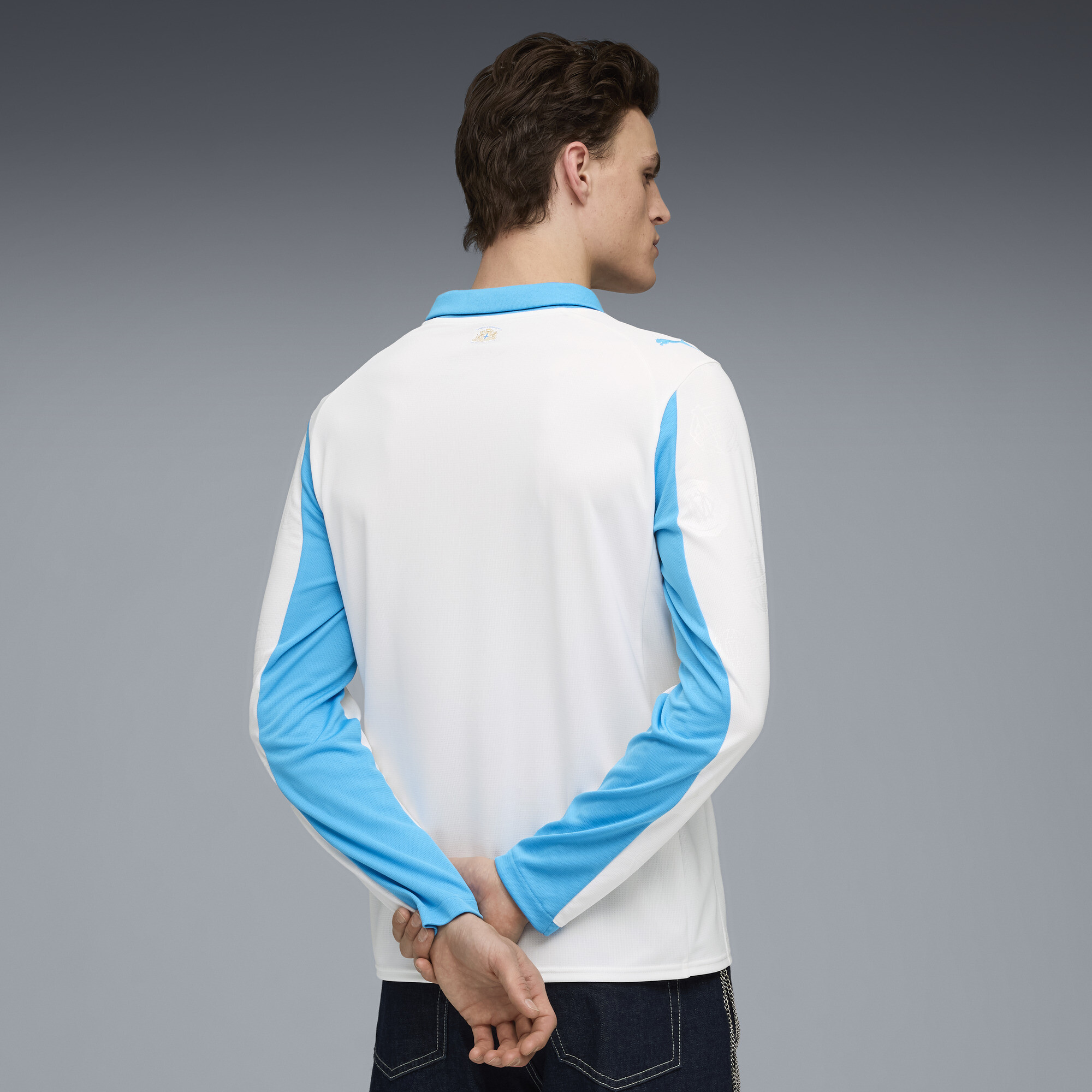 PUMA Olympique de Marseille 25/26 thuisshirt met lange mouwen voor Heren, Blauw/Wit, Maat 3XL thumbnail 3