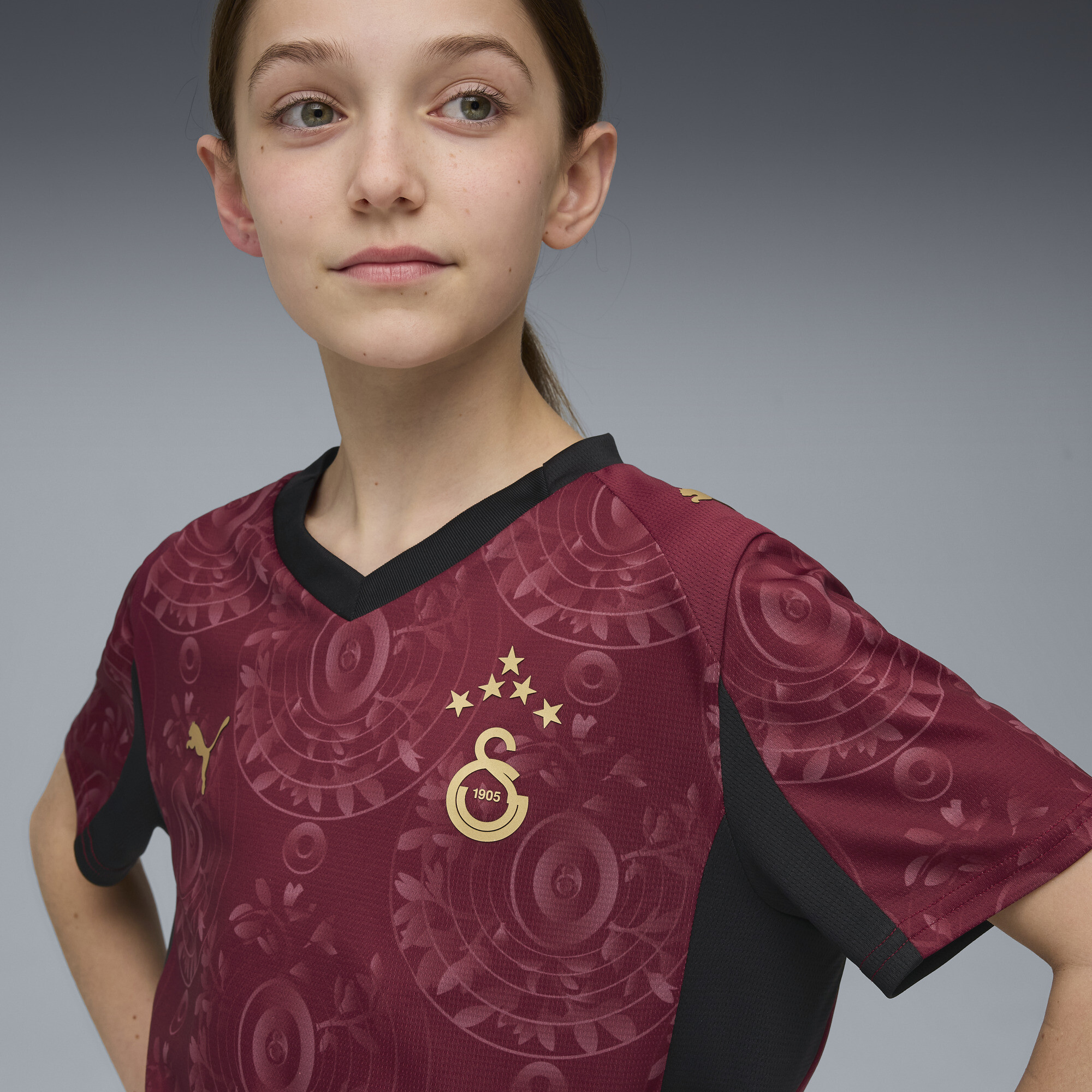 PUMA Galatasaray SK 25/26 derde shirt, Rood/Goud, Maat 15-16Y thumbnail 6