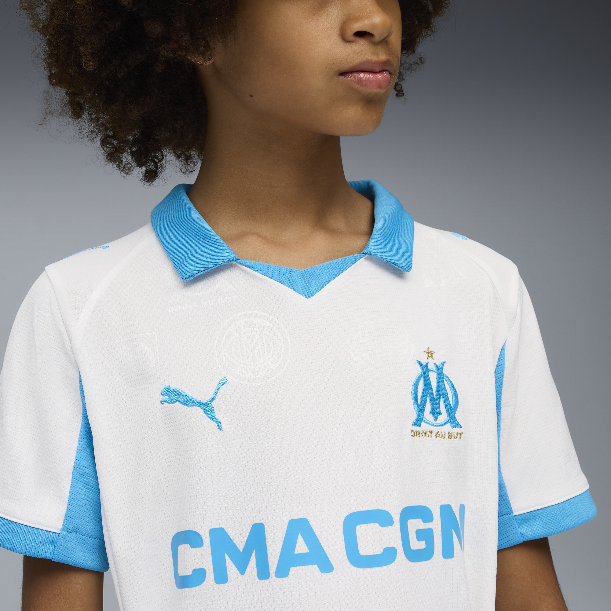 PUMA Olympique de Marseille 25/26 thuisshirt, Blauw/Wit, Maat 9-10Y thumbnail 6