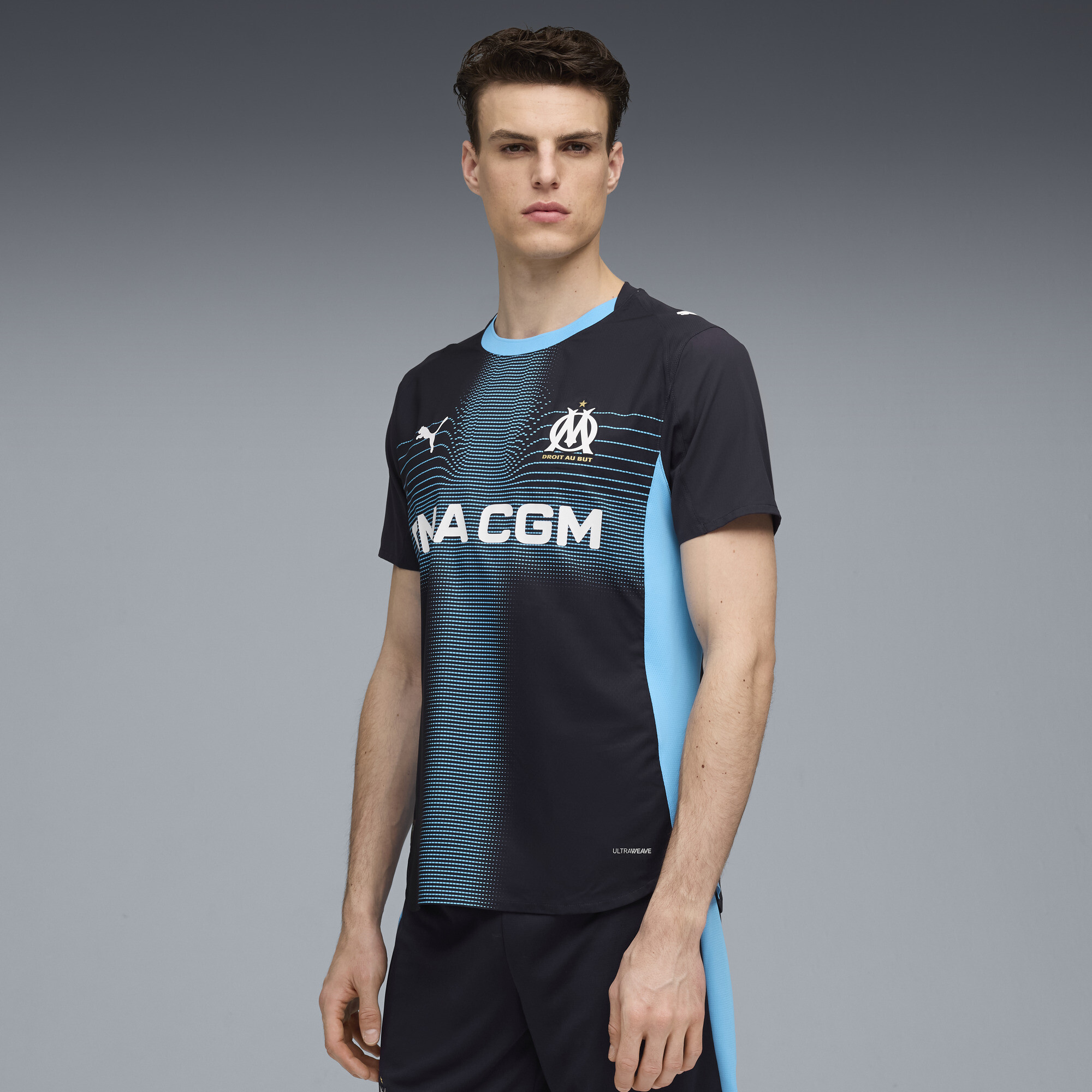 PUMA Olympique de Marseille 25/26 authentiek uitshirt voor Heren, Blauw, Maat M thumbnail 4