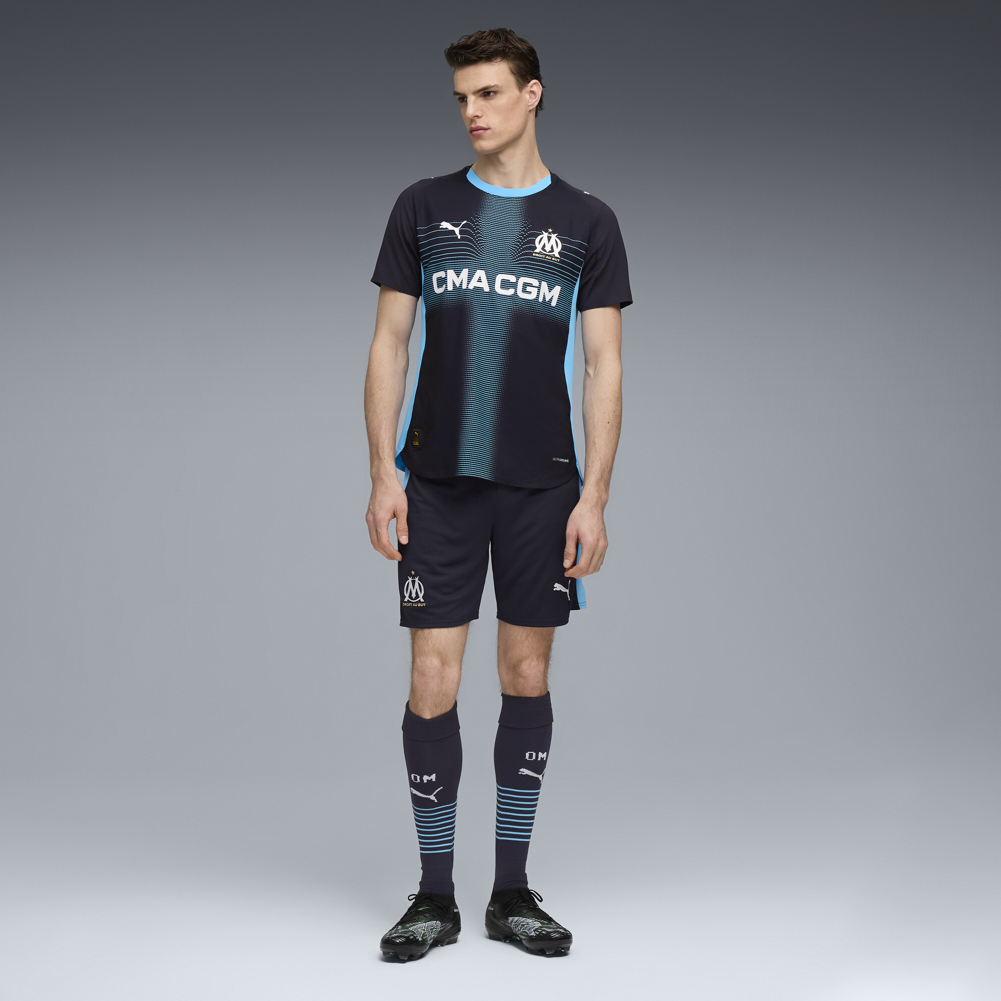 PUMA Olympique de Marseille 25/26 authentiek uitshirt voor Heren, Blauw, Maat M thumbnail 2