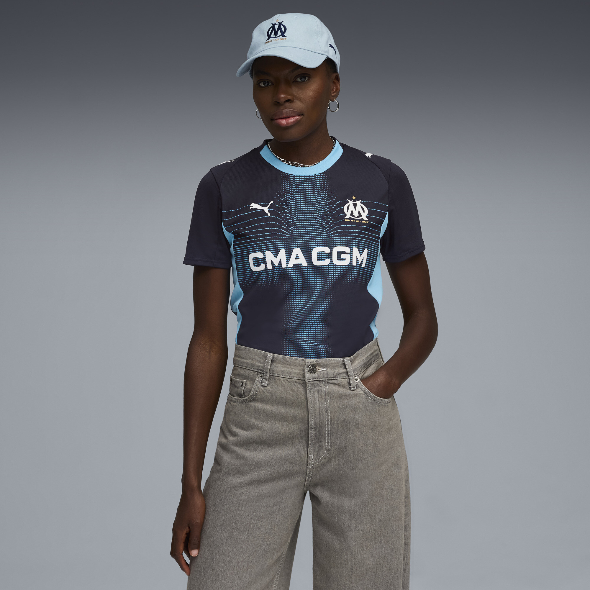 PUMA Olympique de Marseille 25/26 uitshirt voor Dames, Blauw, Maat M thumbnail 4