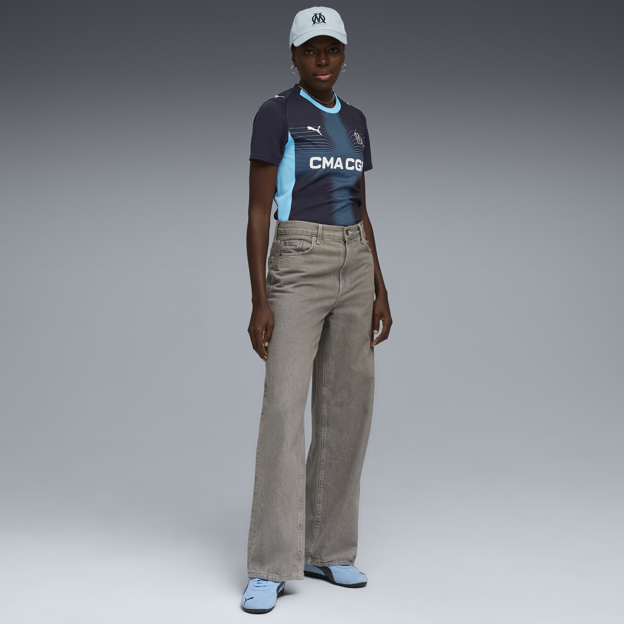 PUMA Olympique de Marseille 25/26 uitshirt voor Dames, Blauw, Maat M thumbnail 2