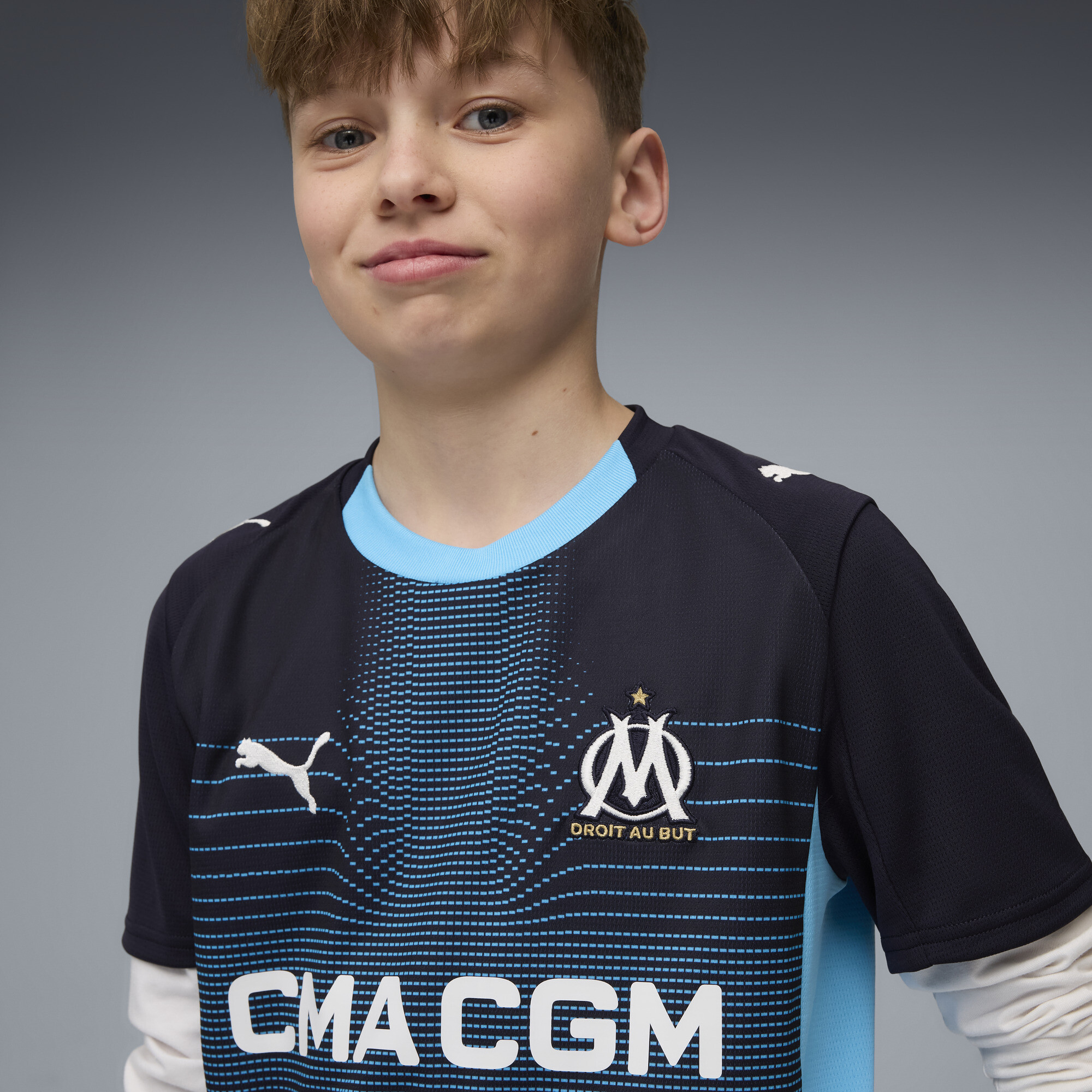 PUMA Olympique de Marseille 25/26 uitshirt, Blauw, Maat 13-14Y thumbnail 6