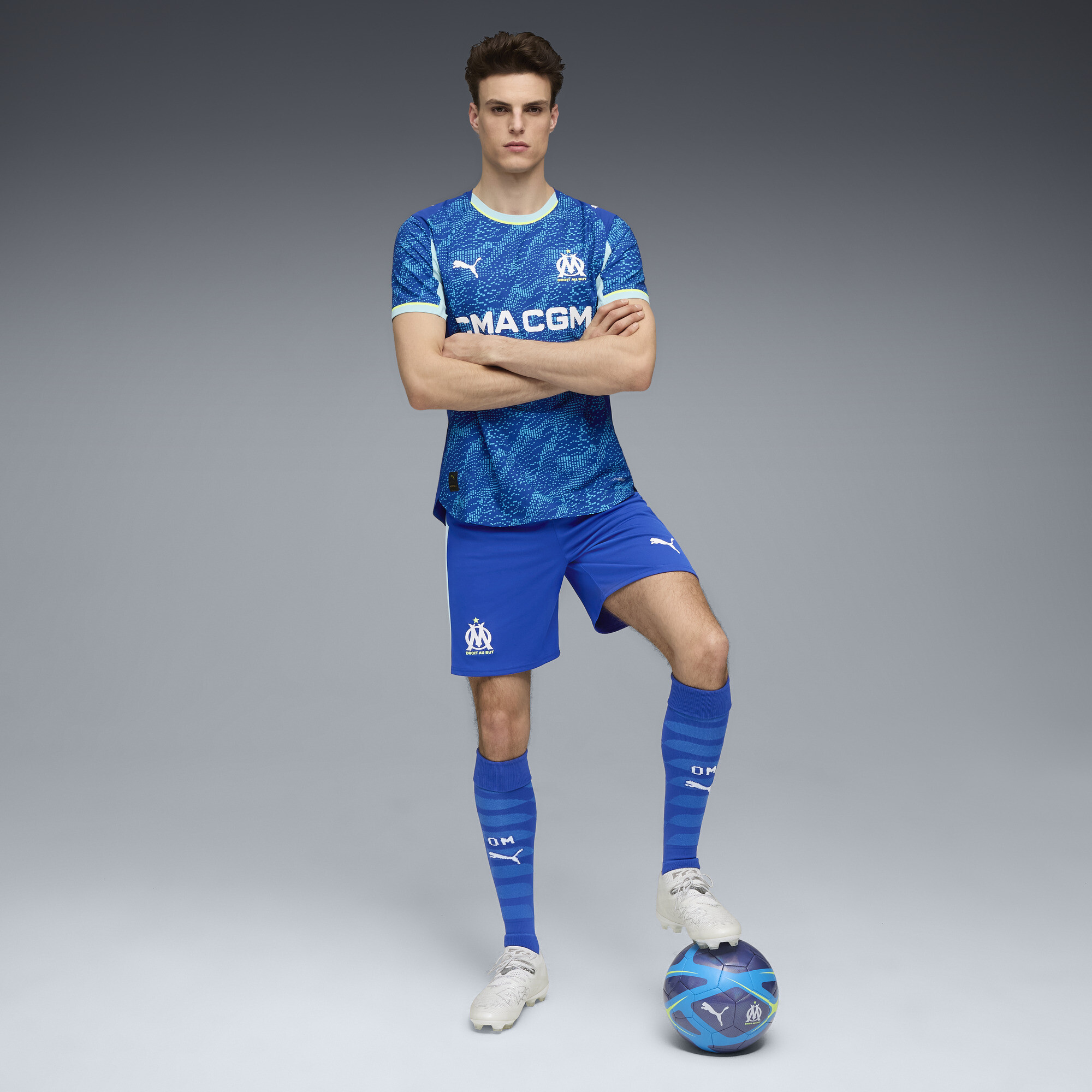 PUMA Olympique Marseille 25/26 authentiek derde shirt voor Heren, Blauw, Maat XL thumbnail 2