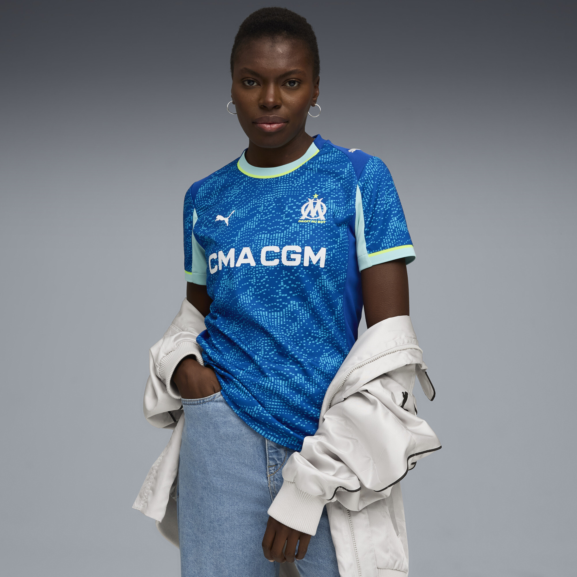 PUMA Olympique de Marseille 25/26 derde shirt voor Dames, Blauw, Maat L thumbnail 4