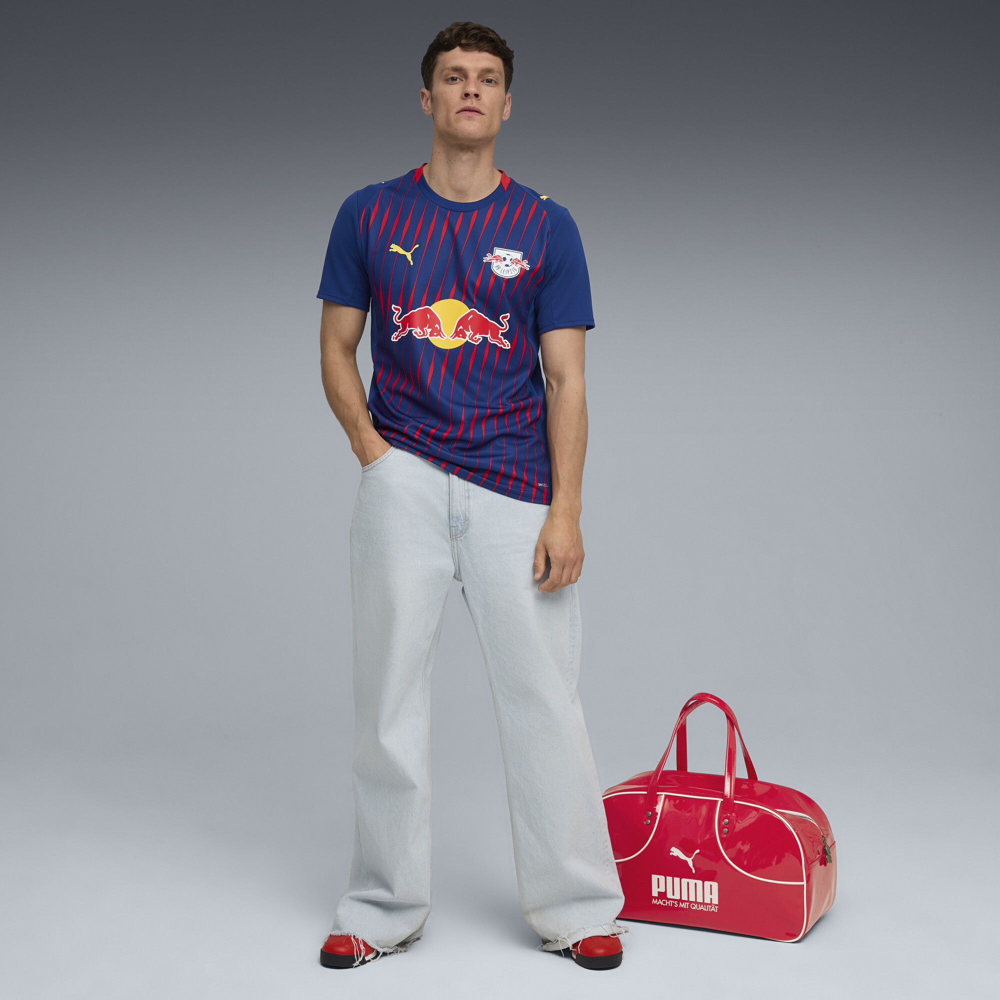 PUMA RB Leipzig 25/26 uitshirt voor Heren, Blauw/Rood, Maat XL thumbnail 4