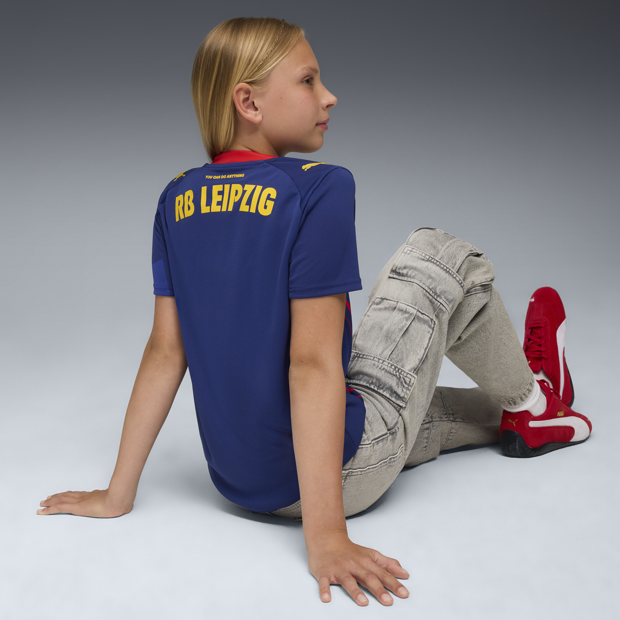 PUMA RB Leipzig 25/26 uitshirt, Blauw/Rood, Maat 9-10Y thumbnail 4
