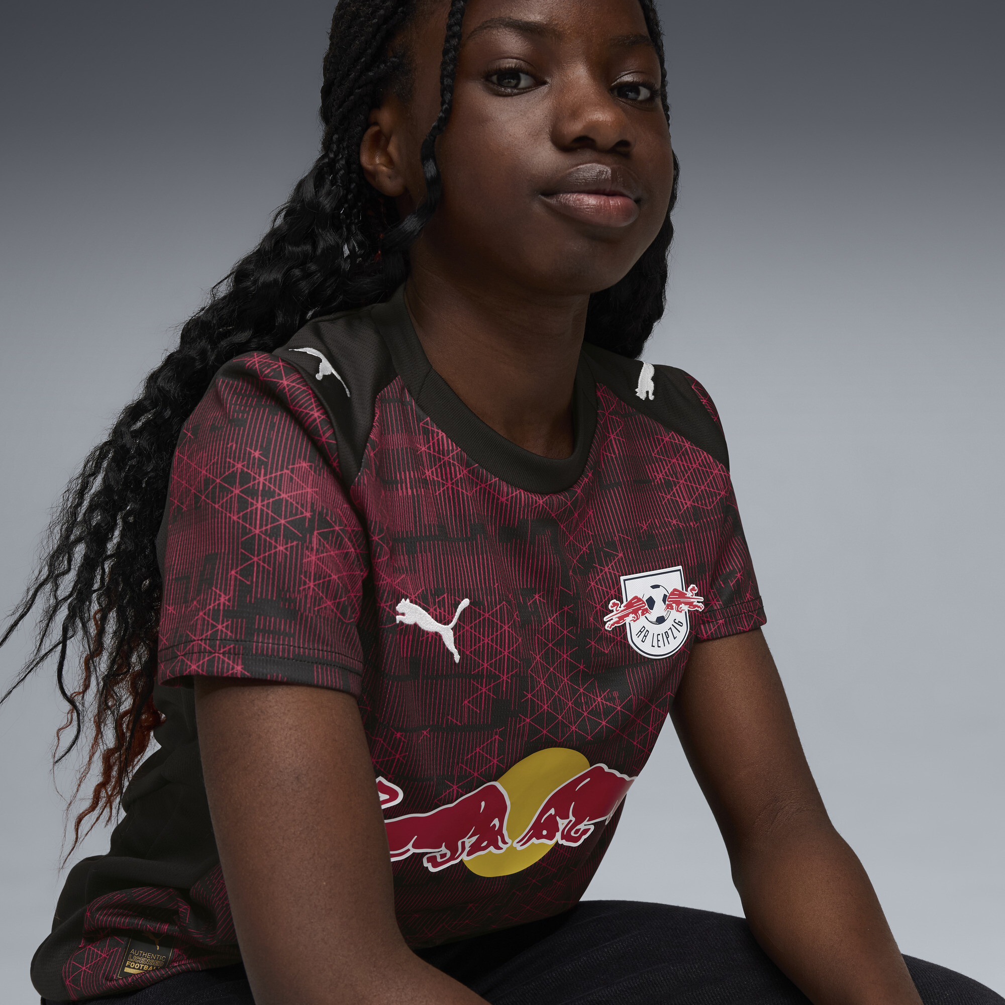 PUMA RB Leipzig 25/26 derde shirt, Zwart/Rood, Maat 13-14Y thumbnail 6