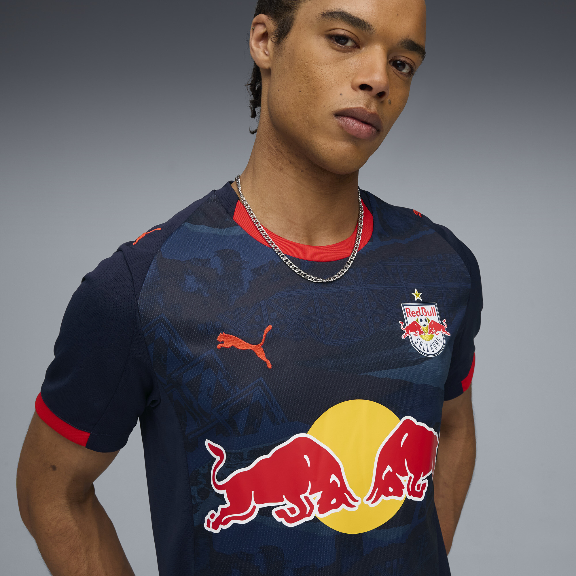 PUMA FC Rood Bull Salzburg 25/26 uitshirt voor Heren, Blauw/Rood, Maat L thumbnail 2