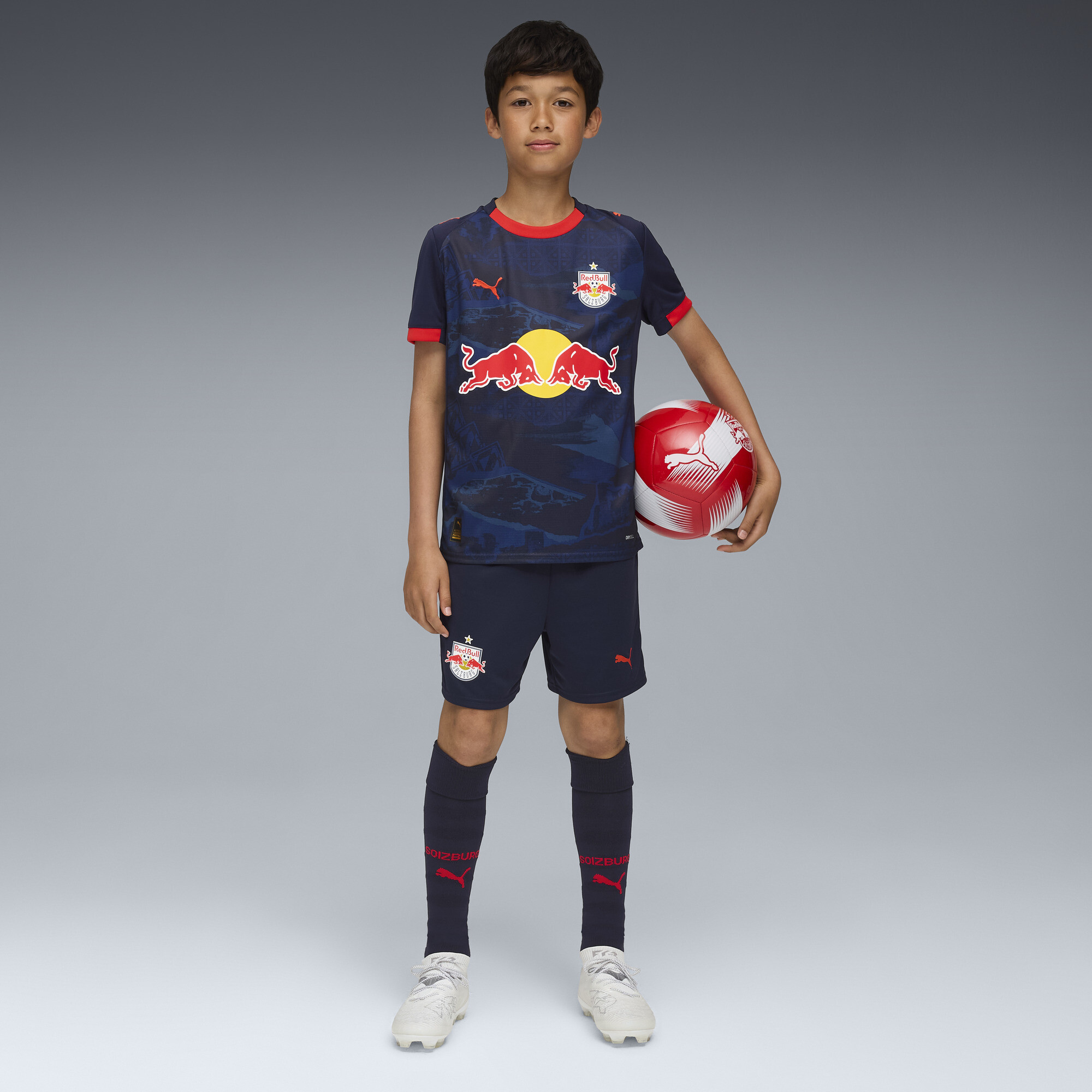 PUMA FC Rood Bull Salzburg 25/26 short, Blauw, Maat 13-14Y thumbnail 5