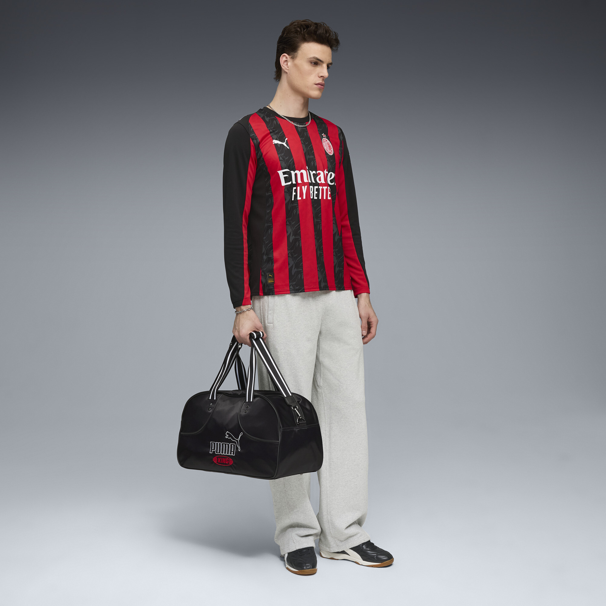 PUMA AC Milan 25/26 thuisshirt met lange mouwen voor Heren, Zwart/Rood, Maat S thumbnail 4