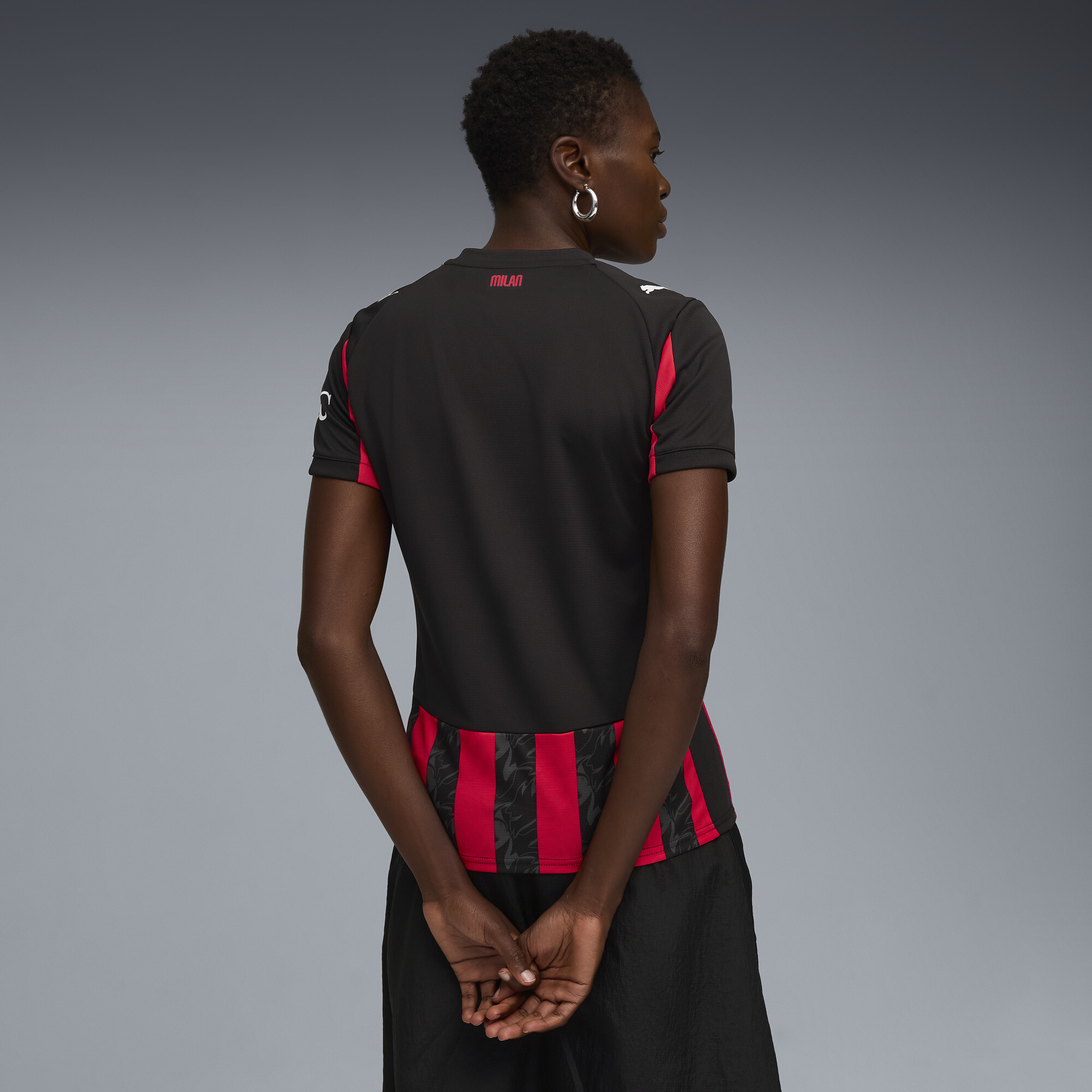 PUMA AC Milan 25/26 thuisshirt voor Dames, Zwart/Rood, Maat XXS thumbnail 4