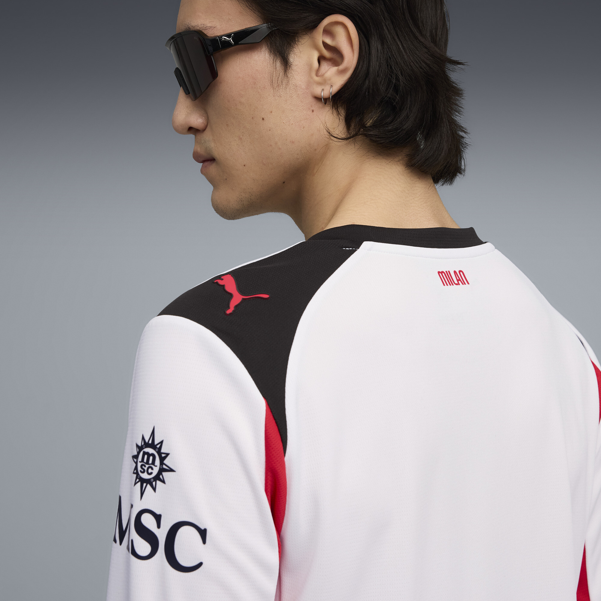 PUMA AC Milan 25/26 uitshirt met lange mouwen voor Heren, Rood/Wit, Maat L thumbnail 5