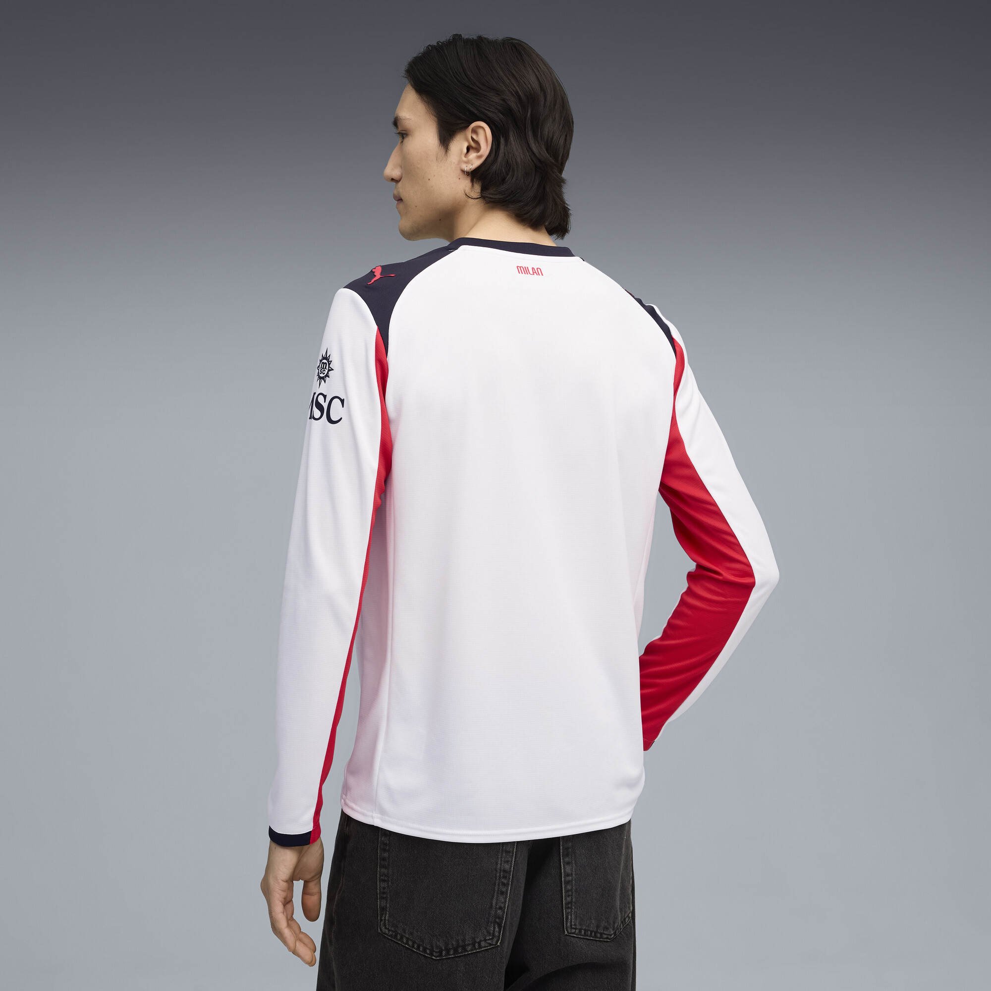 PUMA AC Milan 25/26 uitshirt met lange mouwen voor Heren, Rood/Wit, Maat L thumbnail 3