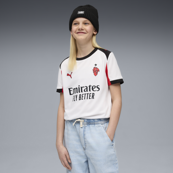 Jersey AC Milan 25/26 Visitante para adolescentes, PUMA White-For All Time Red, large-MEX