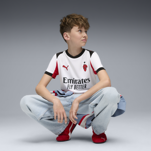 Jersey AC Milan 25/26 Visitante para adolescentes, PUMA White-For All Time Red, large-MEX