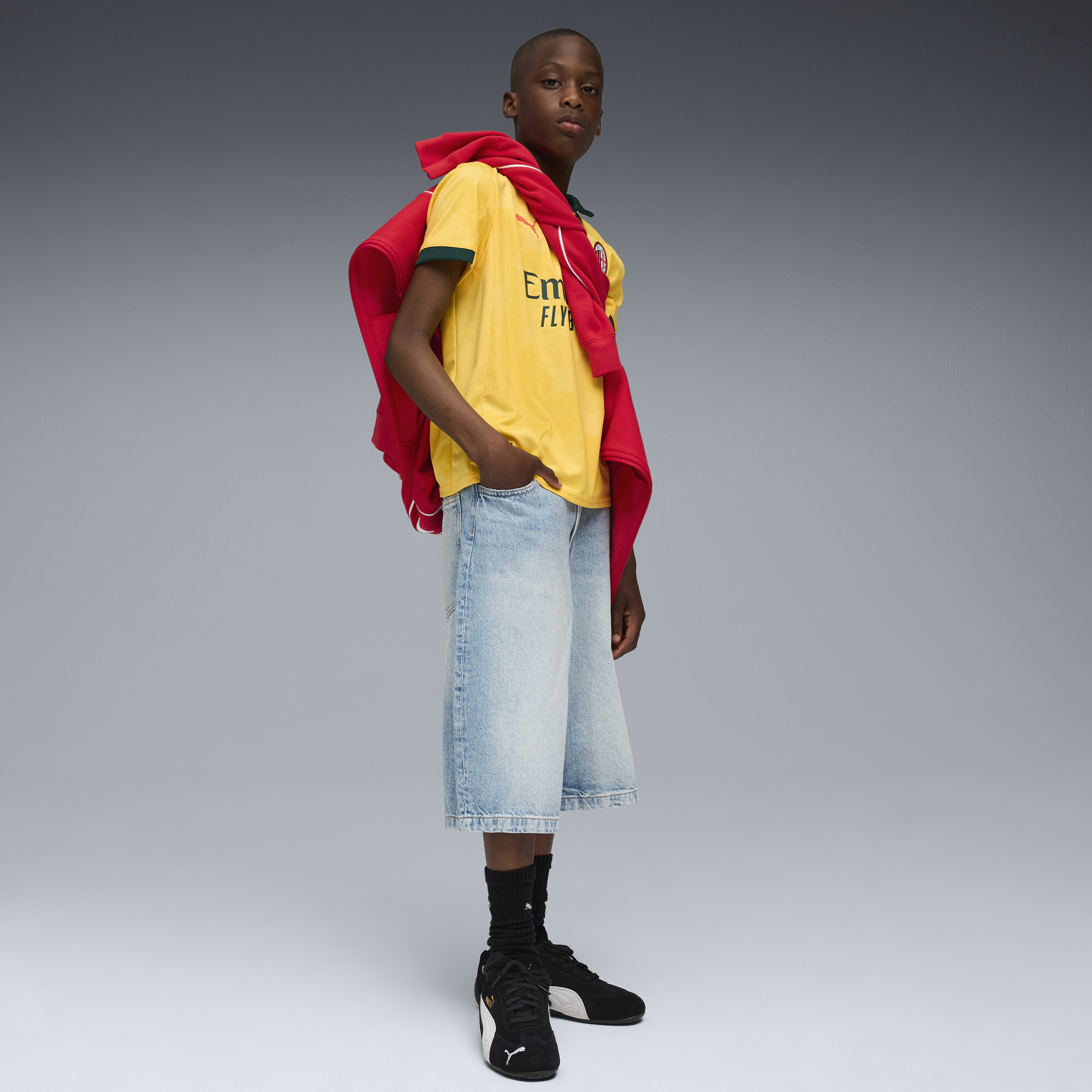 PUMA AC Milan 25/26 derde voetbalshirt, Geel, Maat 5-6Y thumbnail 5