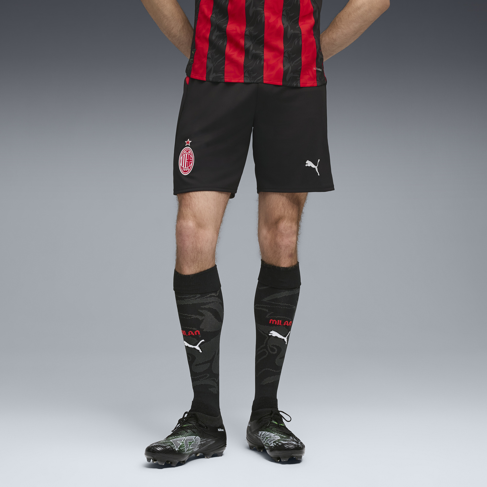PUMA AC Milan 25/26 short voor Heren, Zwart/Rood, Maat XS thumbnail 6