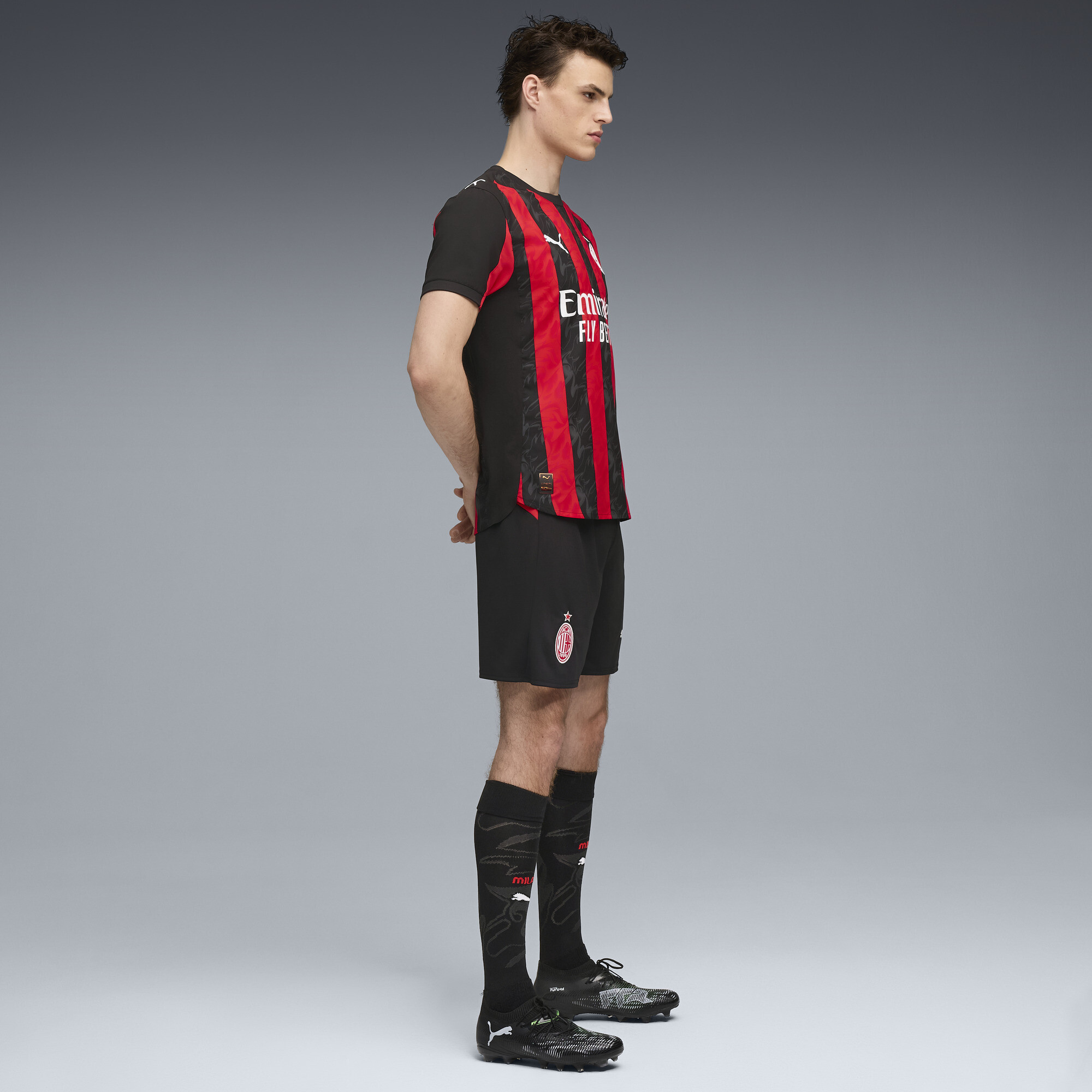 PUMA AC Milan 25/26 short voor Heren, Zwart/Rood, Maat XS thumbnail 4
