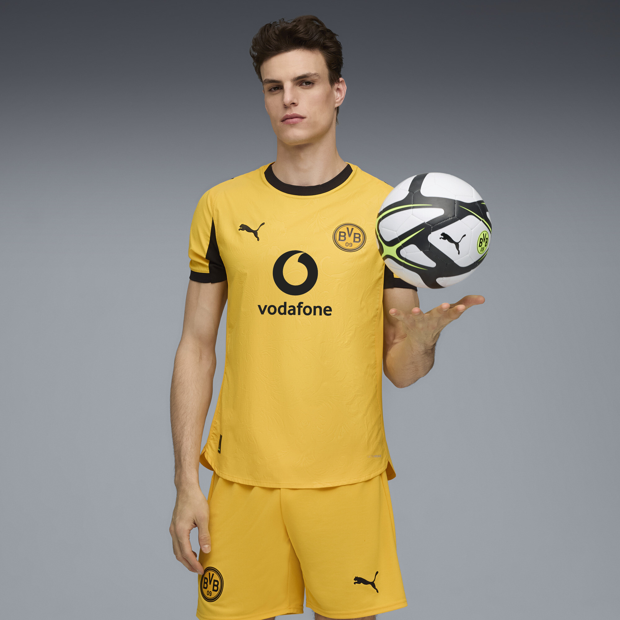 Puma Borussia Dortmund 25/26 Authentic Cup Men's Soccer Jersey In Yellow