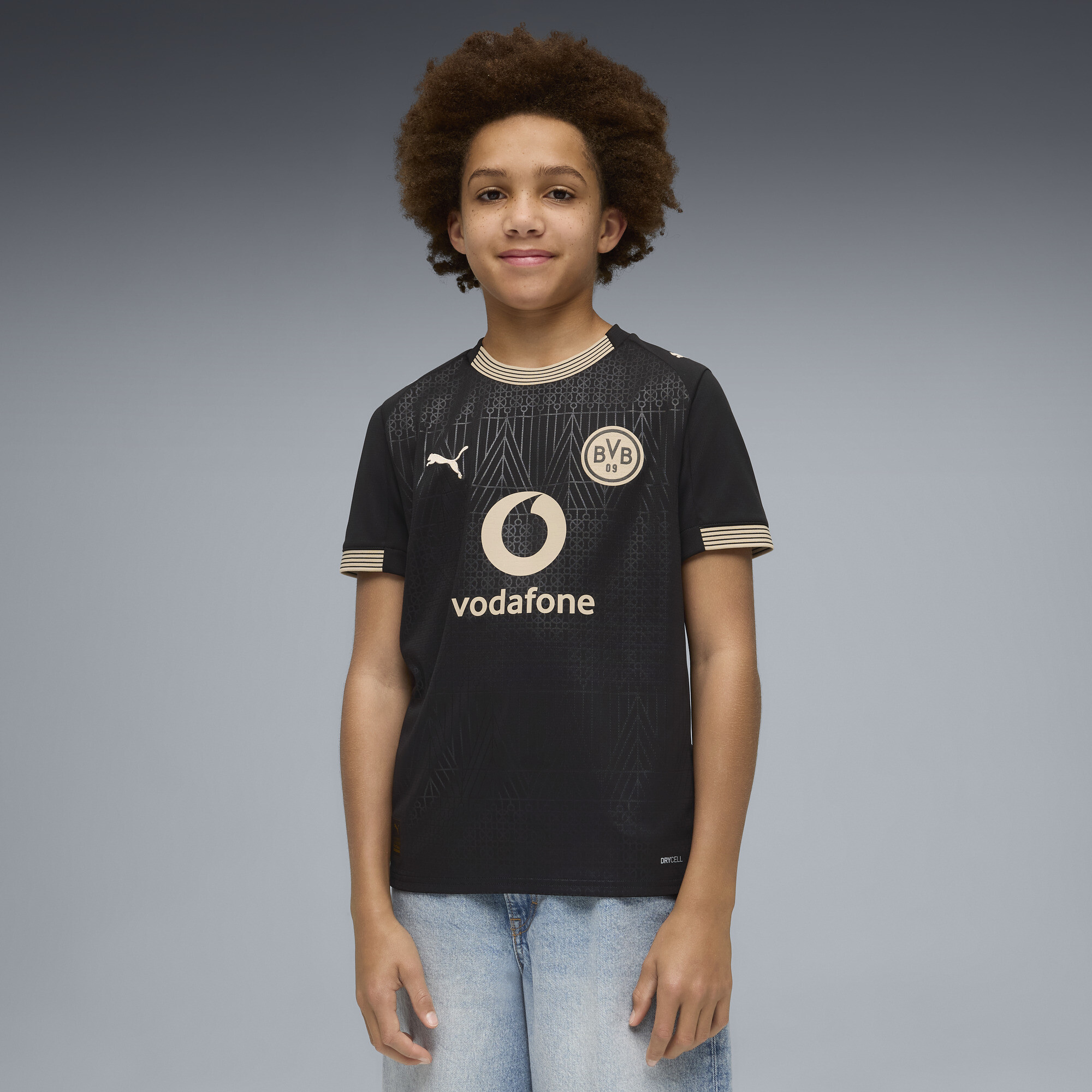 PUMA Borussia Dortmund Special Edition Big Kids' Soccer Jersey in Black, Size XL