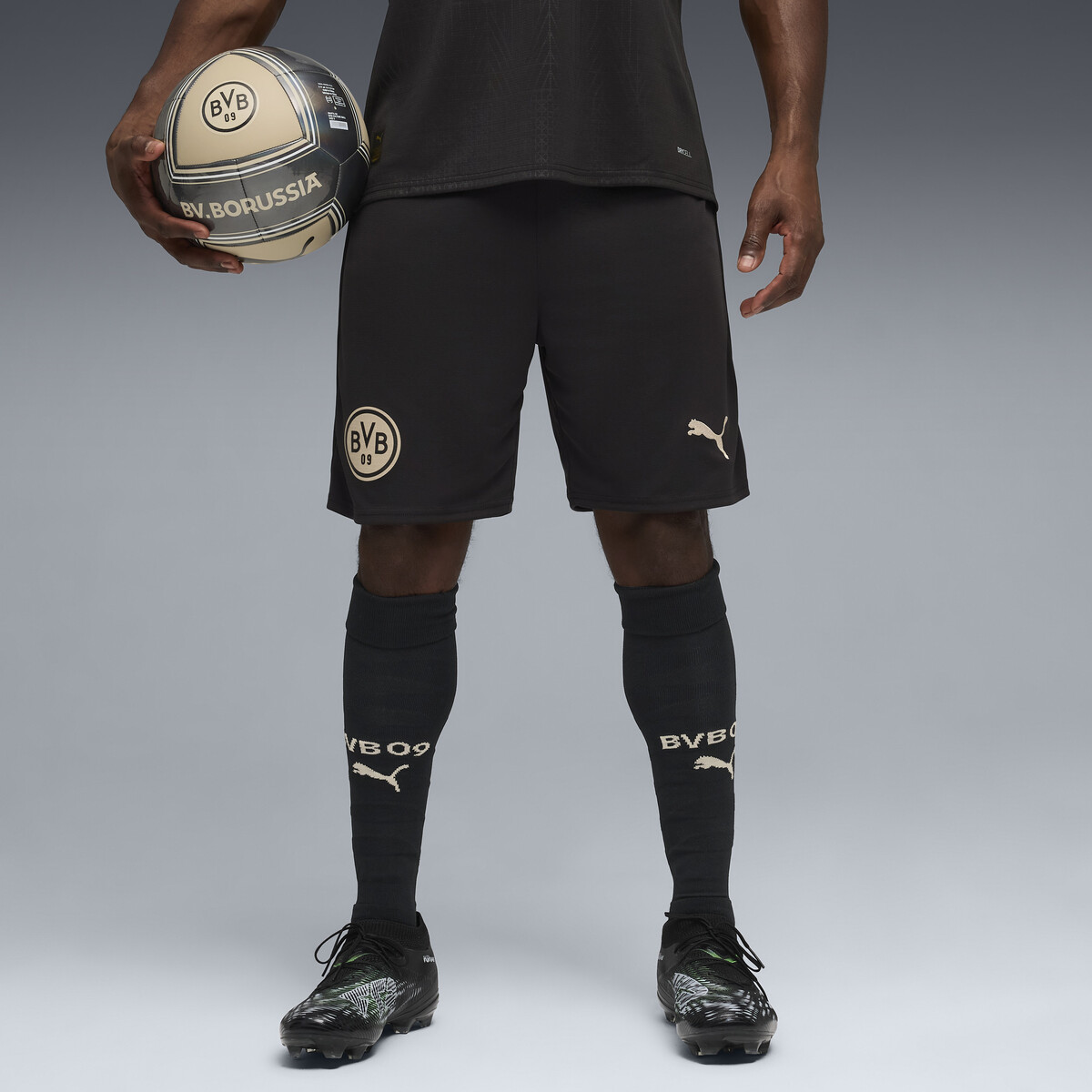 Borussia Dortmund 25/26 Shorts Men in Black/Alabaster by PUMA, Large