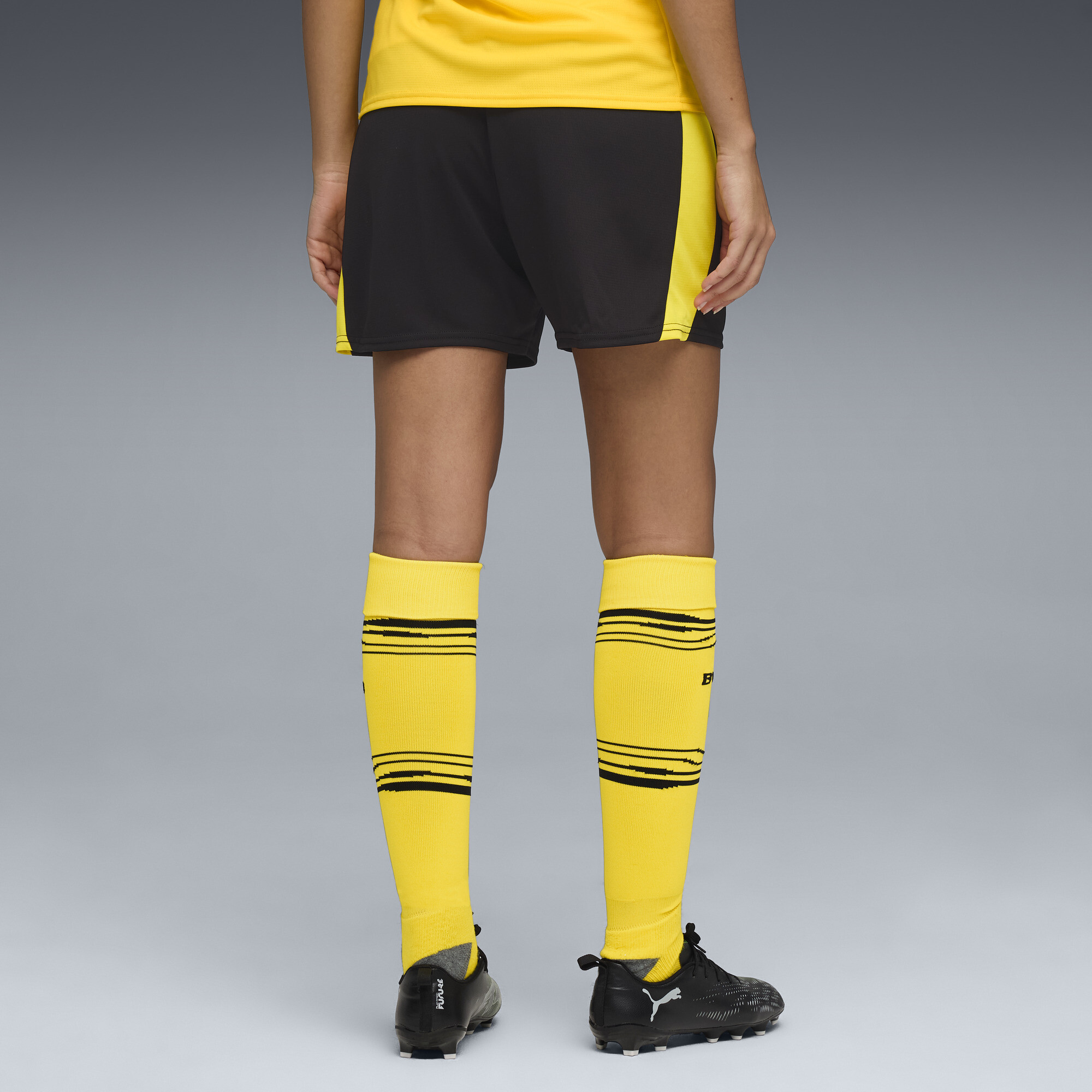 PUMA Borussia Dortmund 25/26 short voor Dames, Zwart/Geel, Maat XS thumbnail 4
