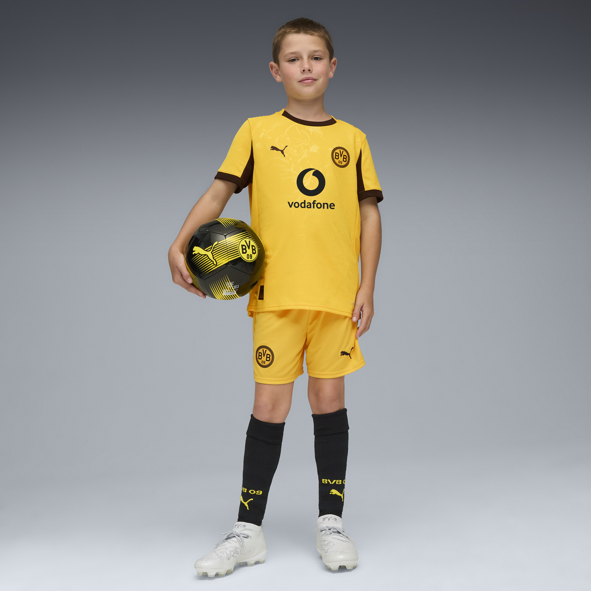 PUMA Borussia Dortmund 25/26 short, Geel, Maat 7-8Y thumbnail 5