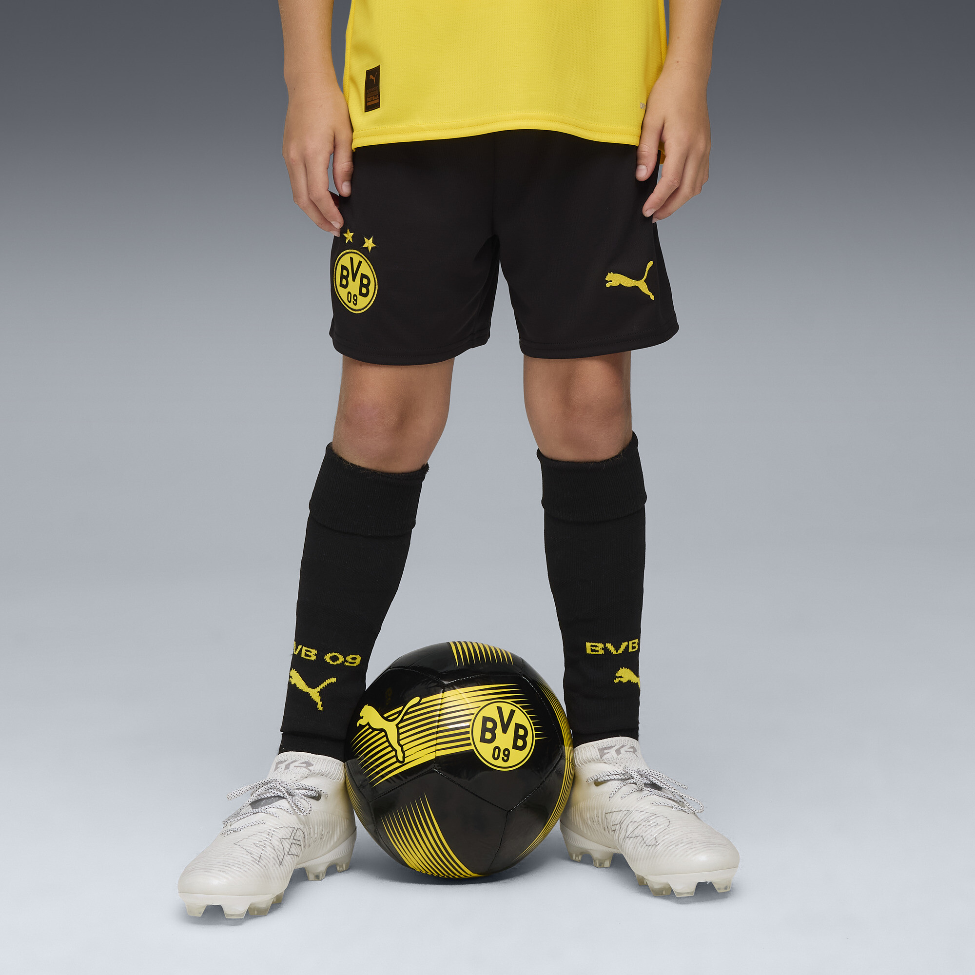 Puma Bvb Shorts Rep W/blocking Youth In Black