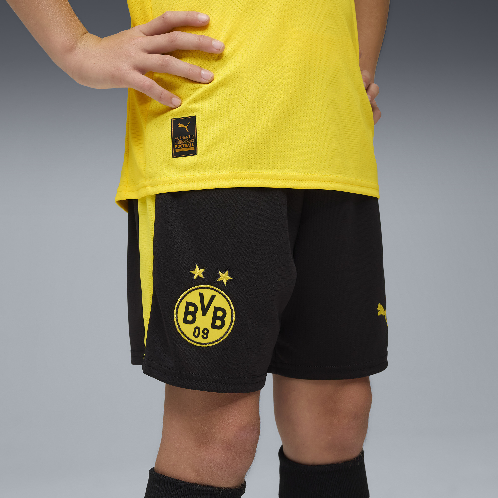 PUMA Borussia Dortmund 25/26 short, Zwart/Geel, Maat 11-12Y thumbnail 6