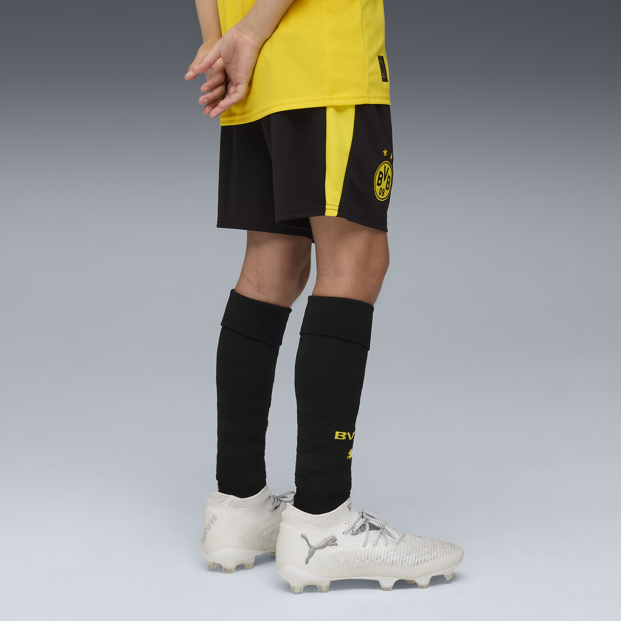 PUMA Borussia Dortmund 25/26 short, Zwart/Geel, Maat 11-12Y thumbnail 4