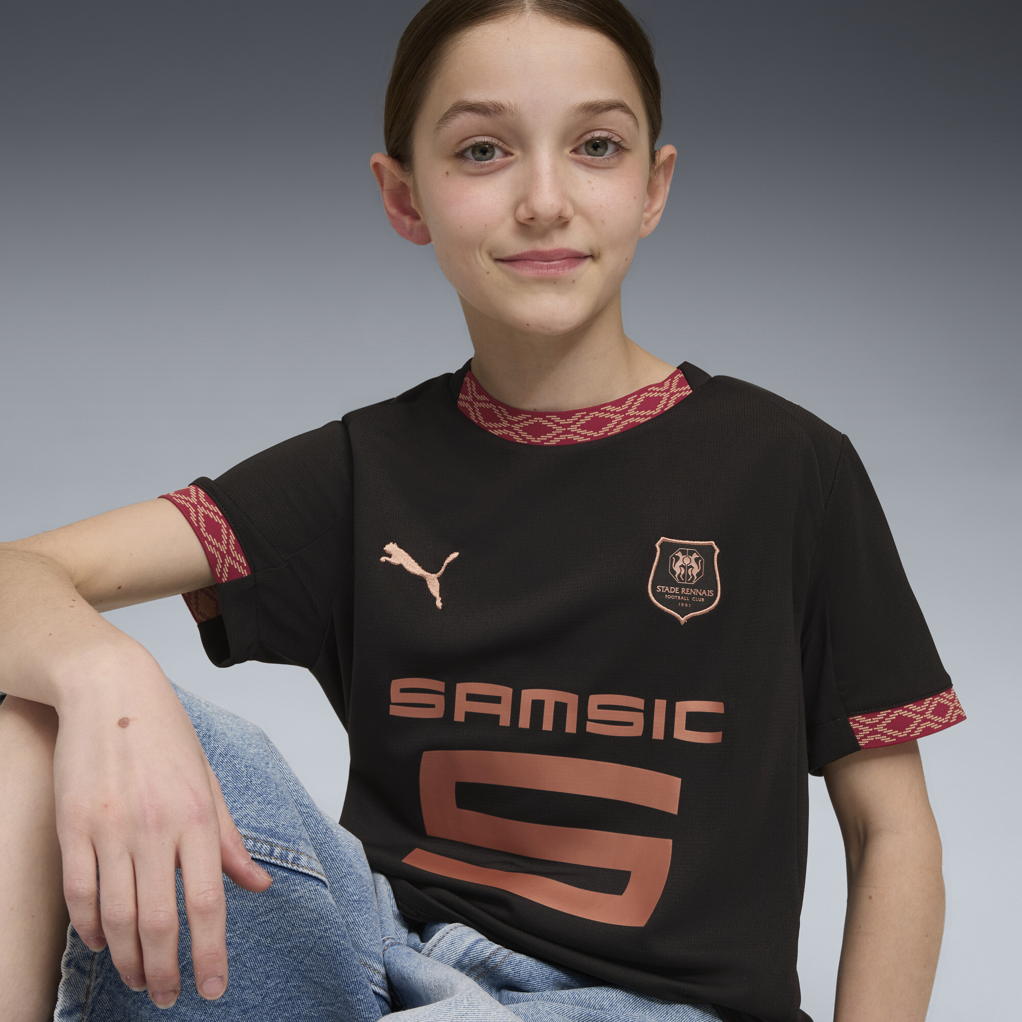 PUMA Stade Rennais FC 25/26 derde shirt, Zwart, Maat 9-10Y thumbnail 6