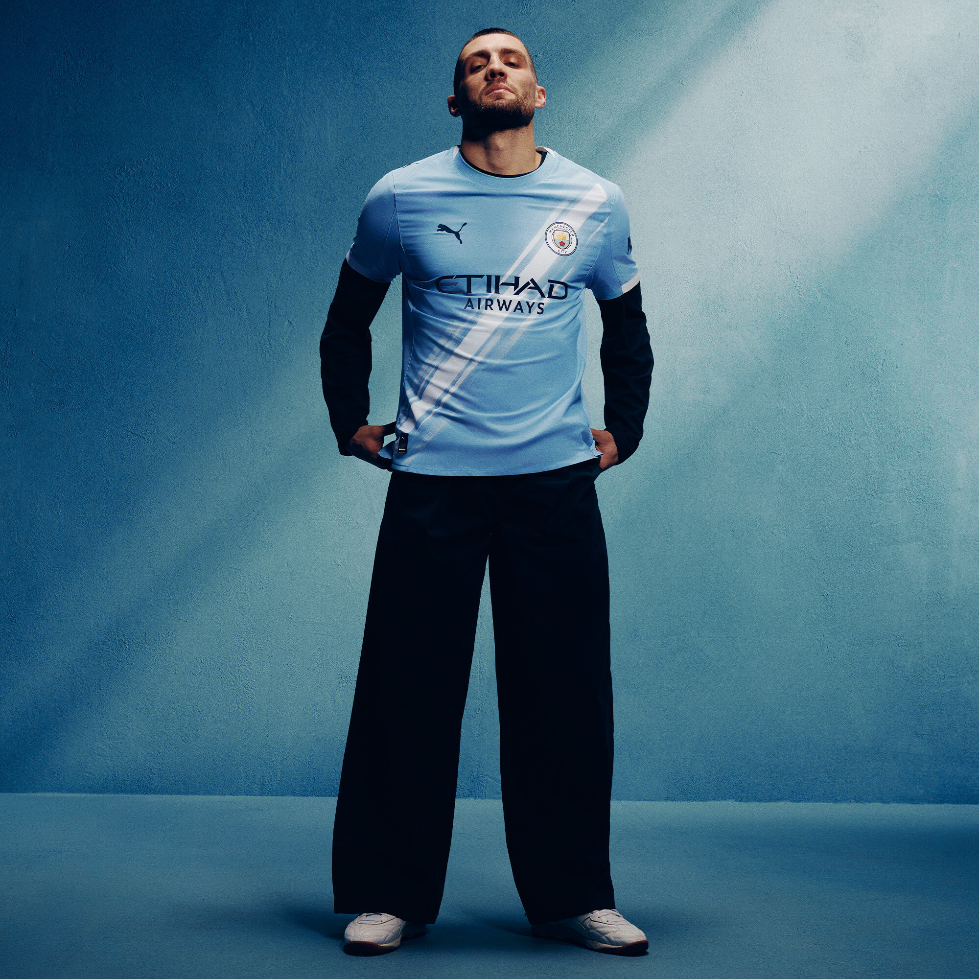 PUMA Manchester City 25/26 Authentic thuisshirt voor Heren, Blauw/Wit, Maat M thumbnail 2