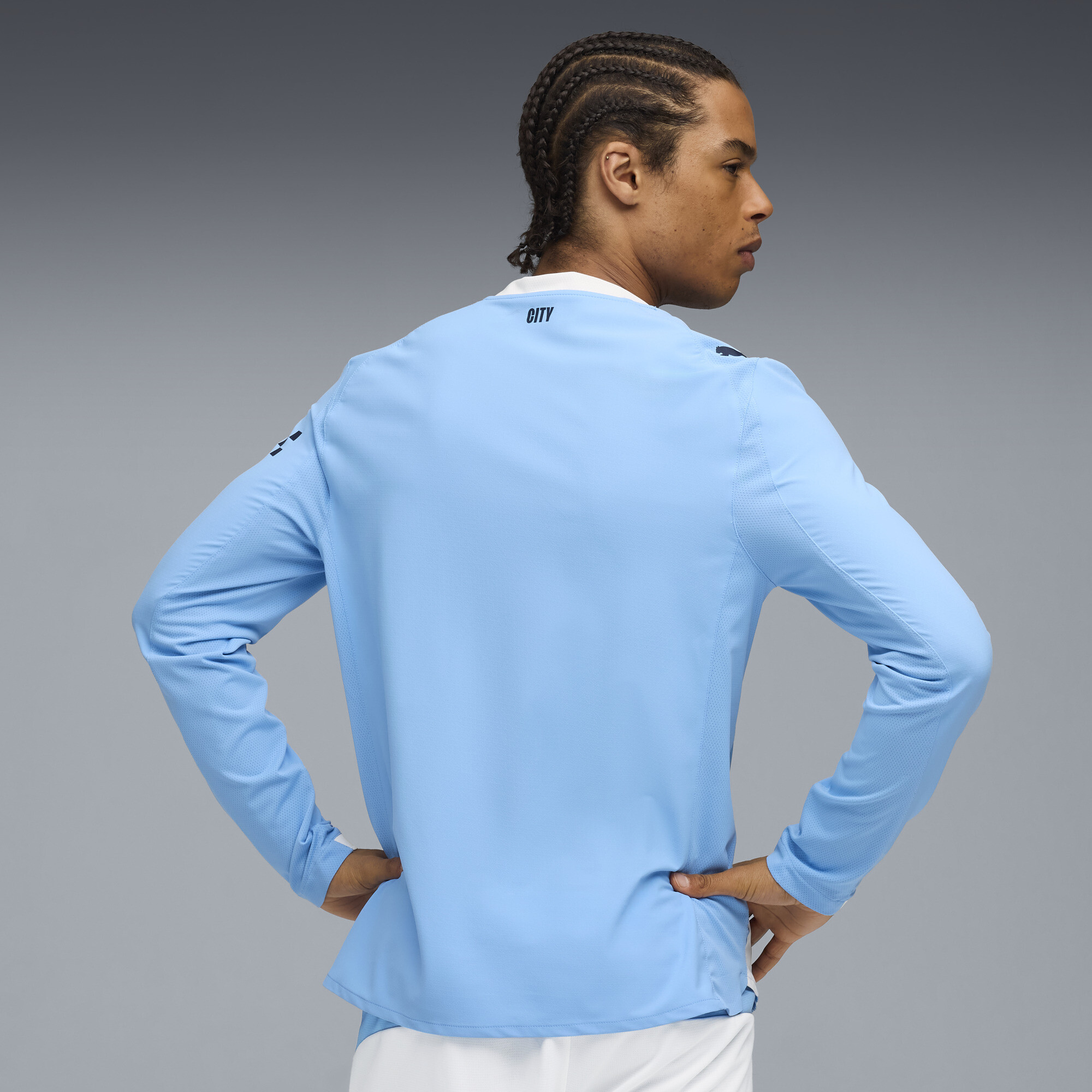 PUMA Manchester City 25/26 Authentic thuisshirt met lange mouw voor Heren, Blauw/Wit, Maat S thumbnail 3