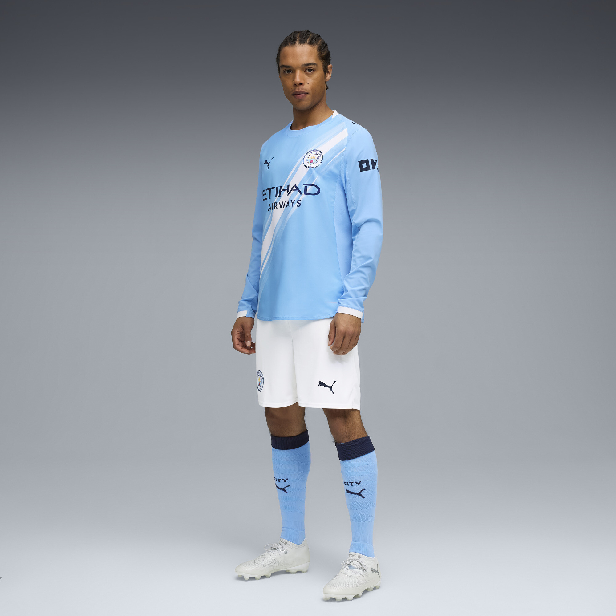 PUMA Manchester City 25/26 Authentic thuisshirt met lange mouw voor Heren, Blauw/Wit, Maat S thumbnail 2