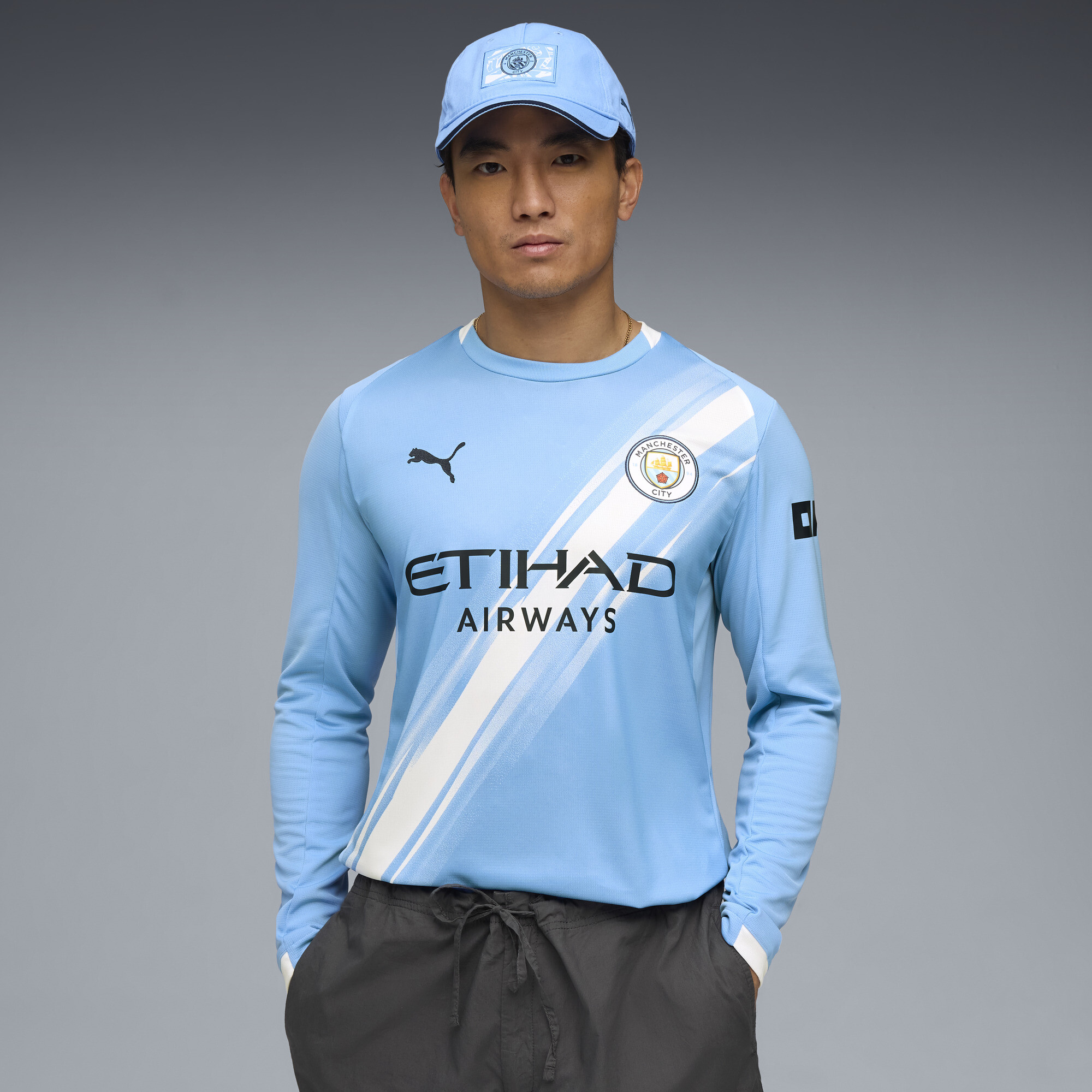 PUMA Manchester City 25/26 uitshirt met lange mouw voor Heren, Blauw/Wit, Maat S thumbnail 6