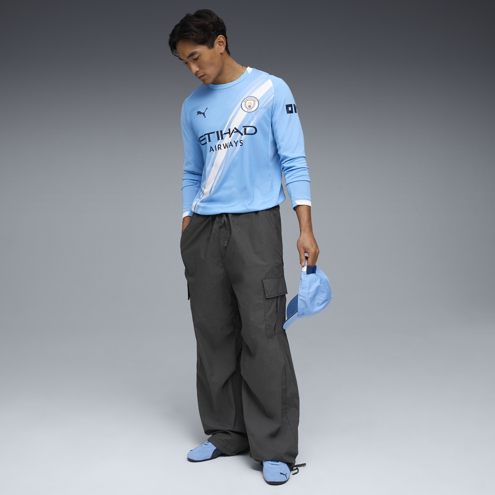PUMA Manchester City 25/26 uitshirt met lange mouw voor Heren, Blauw/Wit, Maat S thumbnail 4